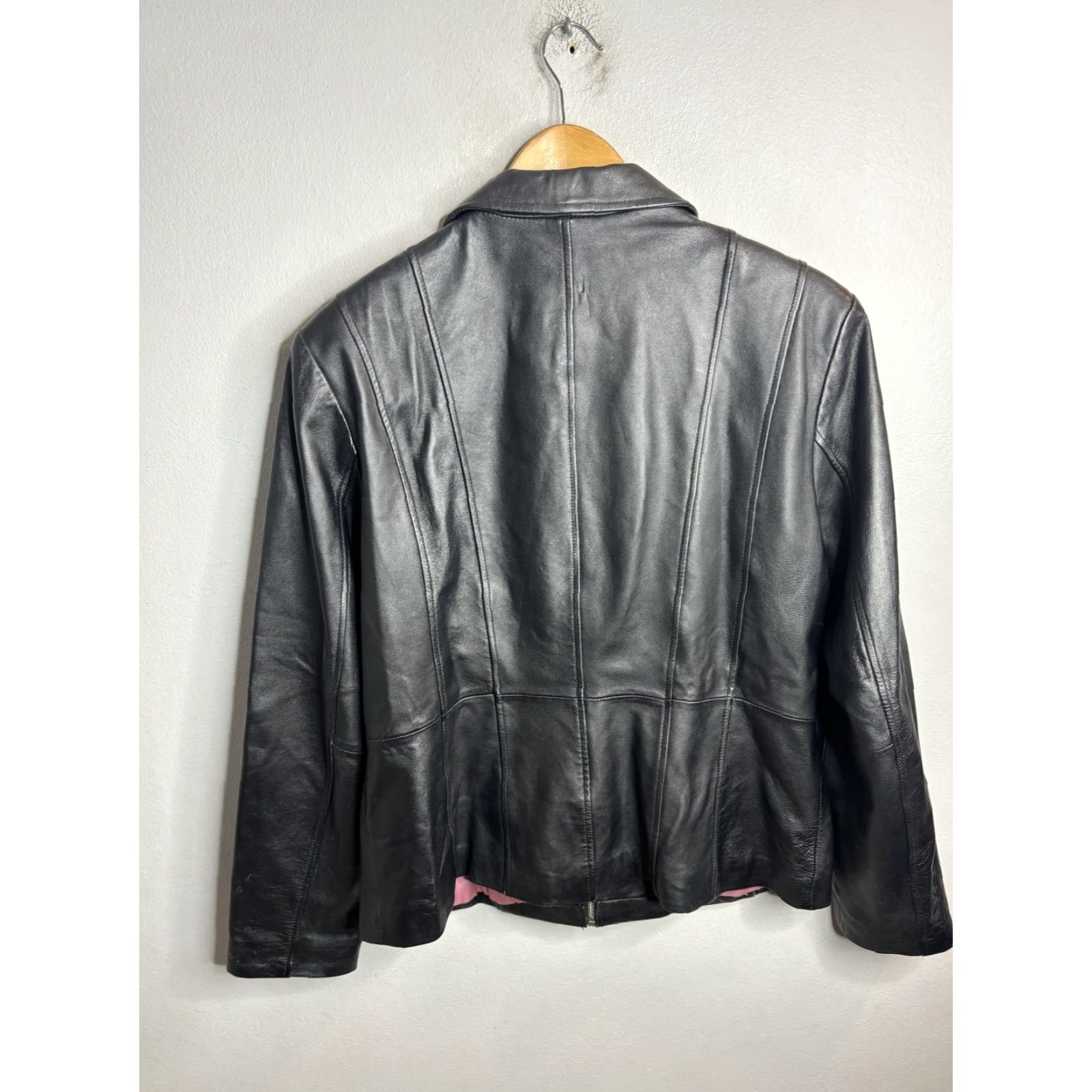 Vintage Wilsons Leather Jacket Womens XL Black Maxima Full Zip Pockets Moto Biker Style Size XL / US 12-14 / IT 48-50 - 7 Thumbnail