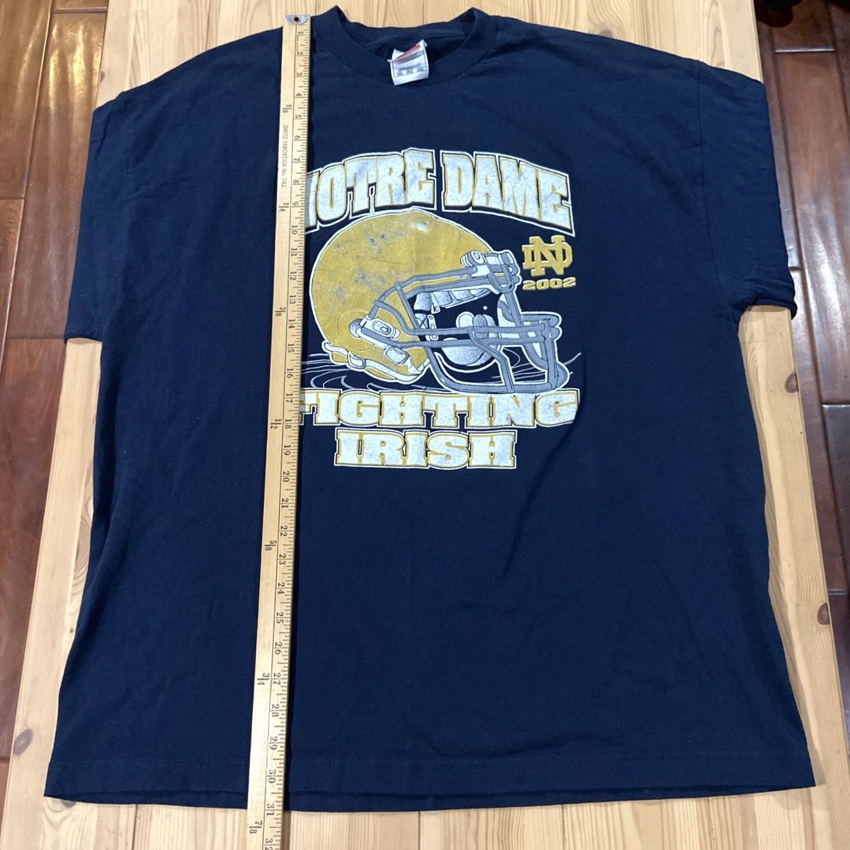 Vintage VINTAGE Notre Dame Football T-Shirt Fighting Irish Mascot Tee 2XL Blue Men XXL Graphic Tee 90s Sportswear Size US XXL / EU 58 / 5 - 4 Thumbnail