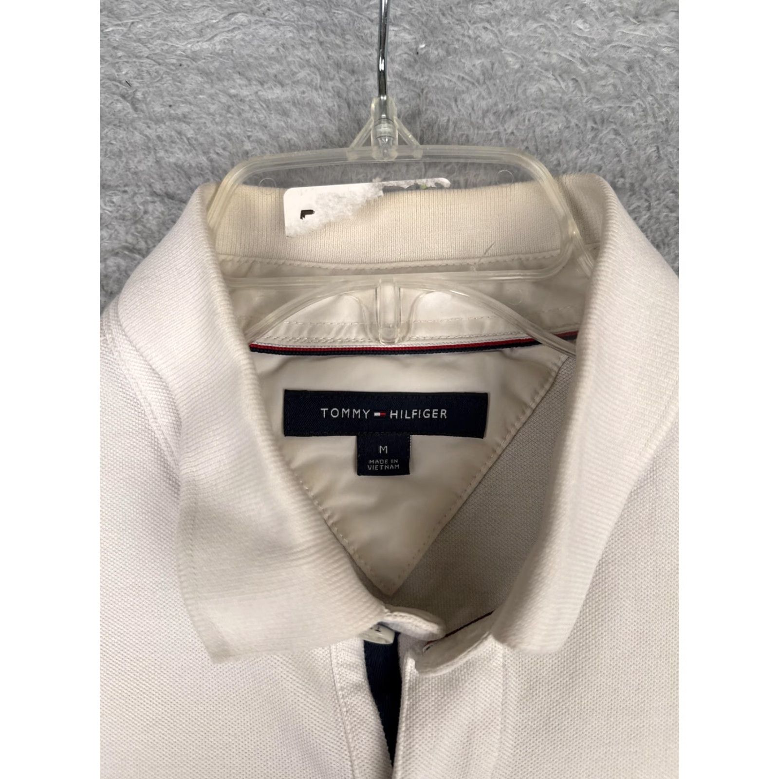 Tommy Hilfiger Tommy Hilfiger Polo Shirt Mens Medium White Striped Logo Cotton Knit Nautical Size US M / EU 48-50 / 2 - 7 Thumbnail