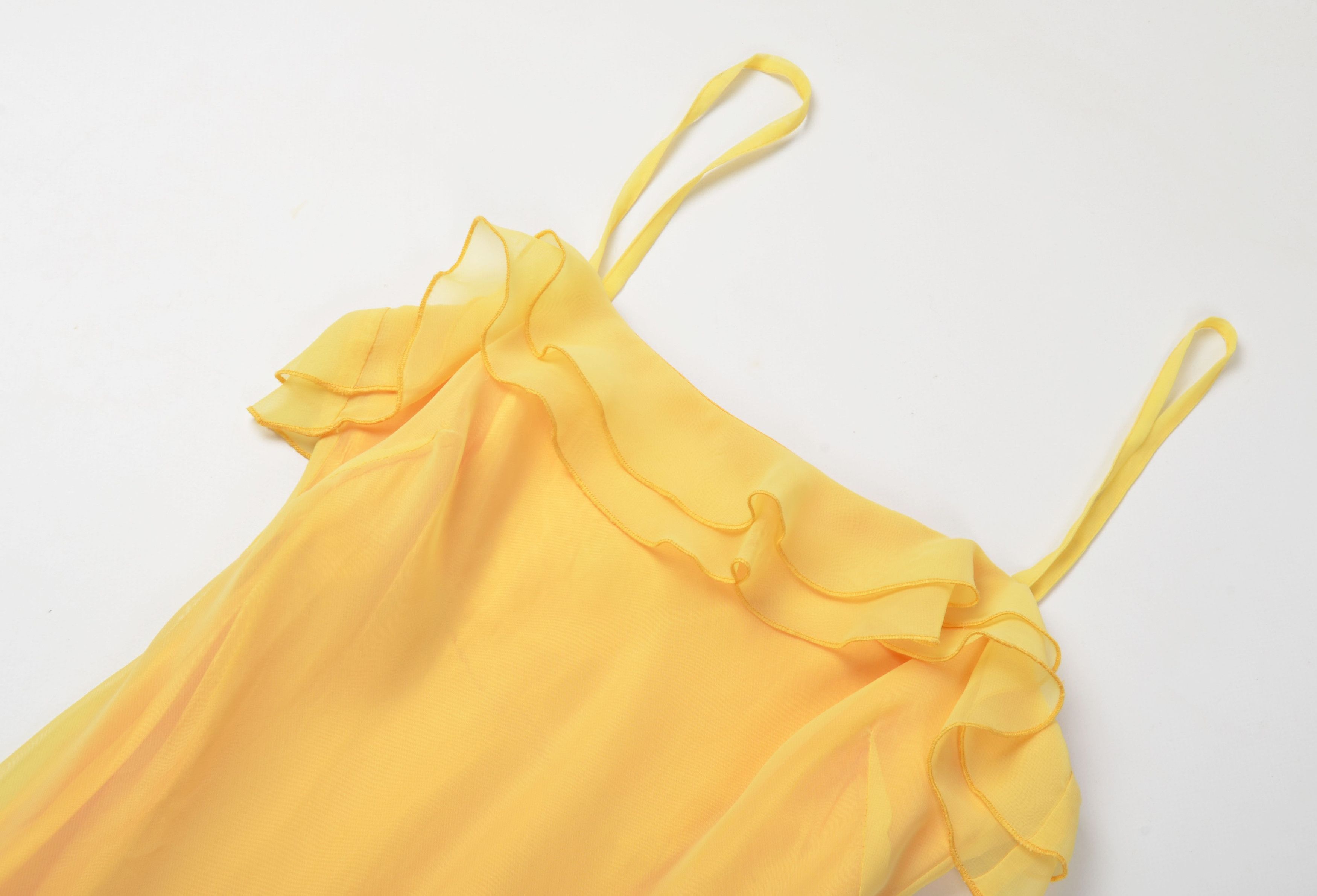 Other Vintage Chou Chou 90's Ruffle Yellow Coquette Dress Size M / US 6-8 / IT 42-44 - 5 Thumbnail