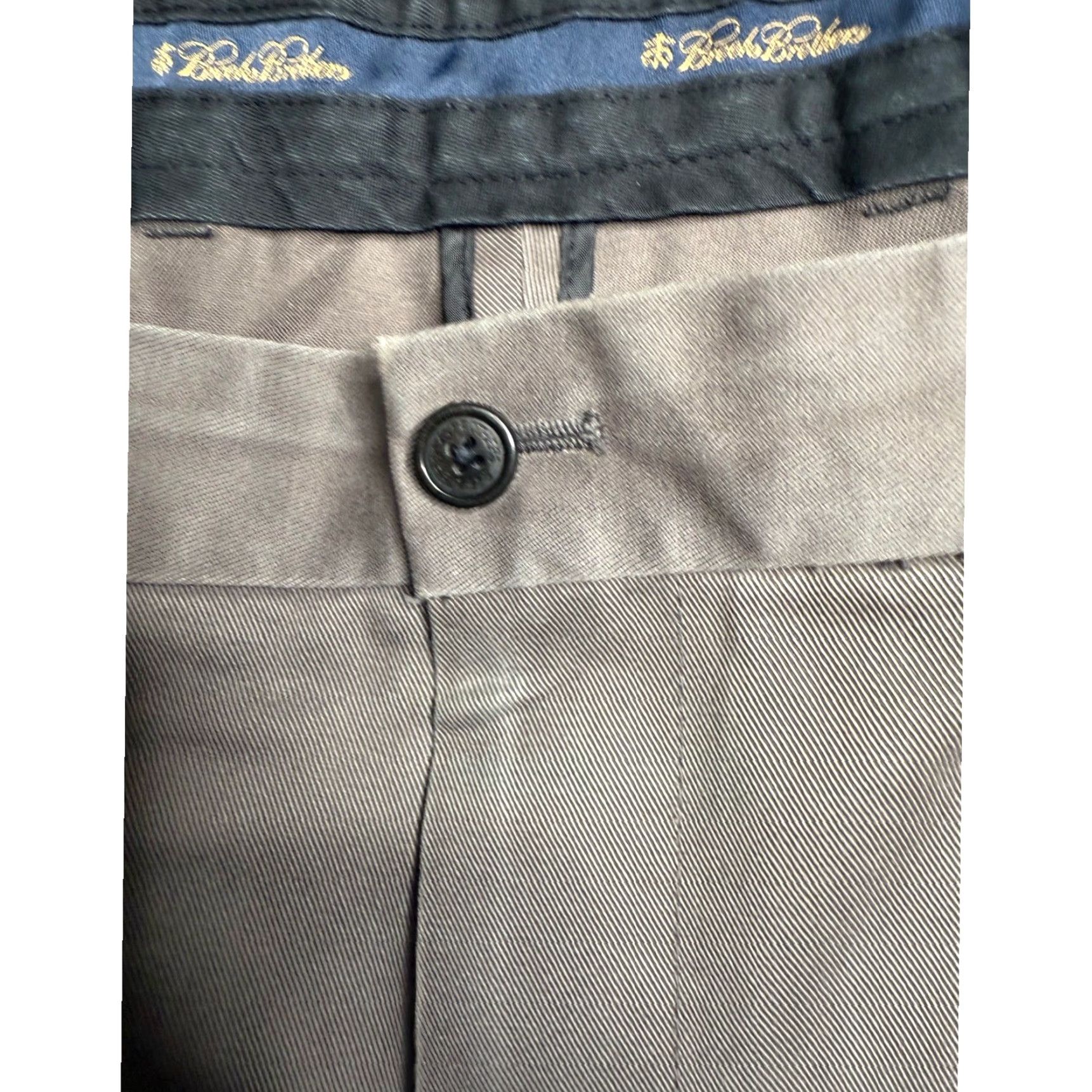 Brooks Brothers Brooks Brothers Advantage Chino Pants Mens 44x28 Gray Cotton Regular Straight Front Zipper Pocket Casual, Business, Workwear Mens Size US 44 / EU 60 - 4 Thumbnail