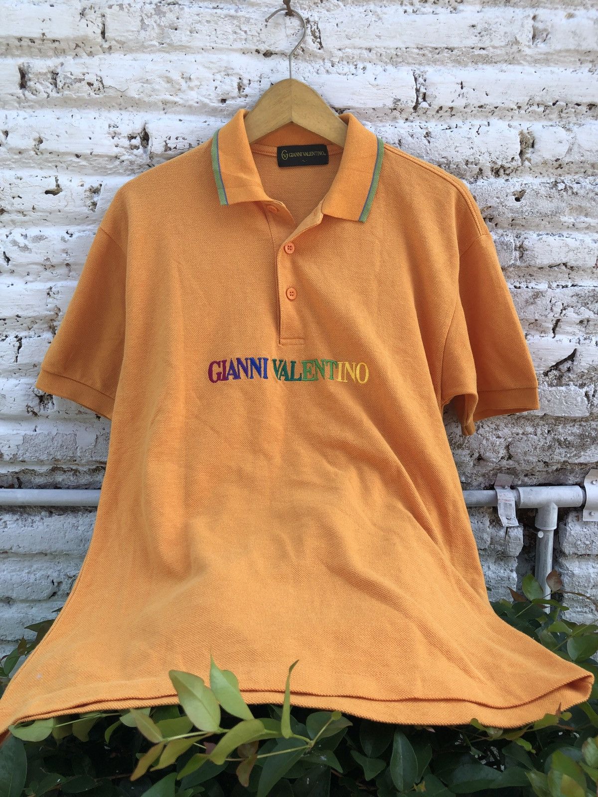Gianni Valentino × Valentino × Vintage Rare vtg🔥 GIANNI VALENTINO RAINBOW FONT CENTER LOGO Size US L / EU 52-54 / 3 - 2 Thumbnail