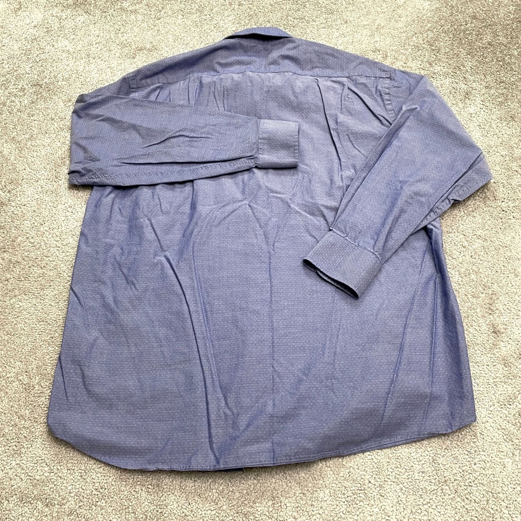 Tommy Hilfiger Tommy Hilfiger Dress Shirt Mens Large Blue Regular Fit Stretch Wrinkle Resistant Size 42R - 2 Thumbnail