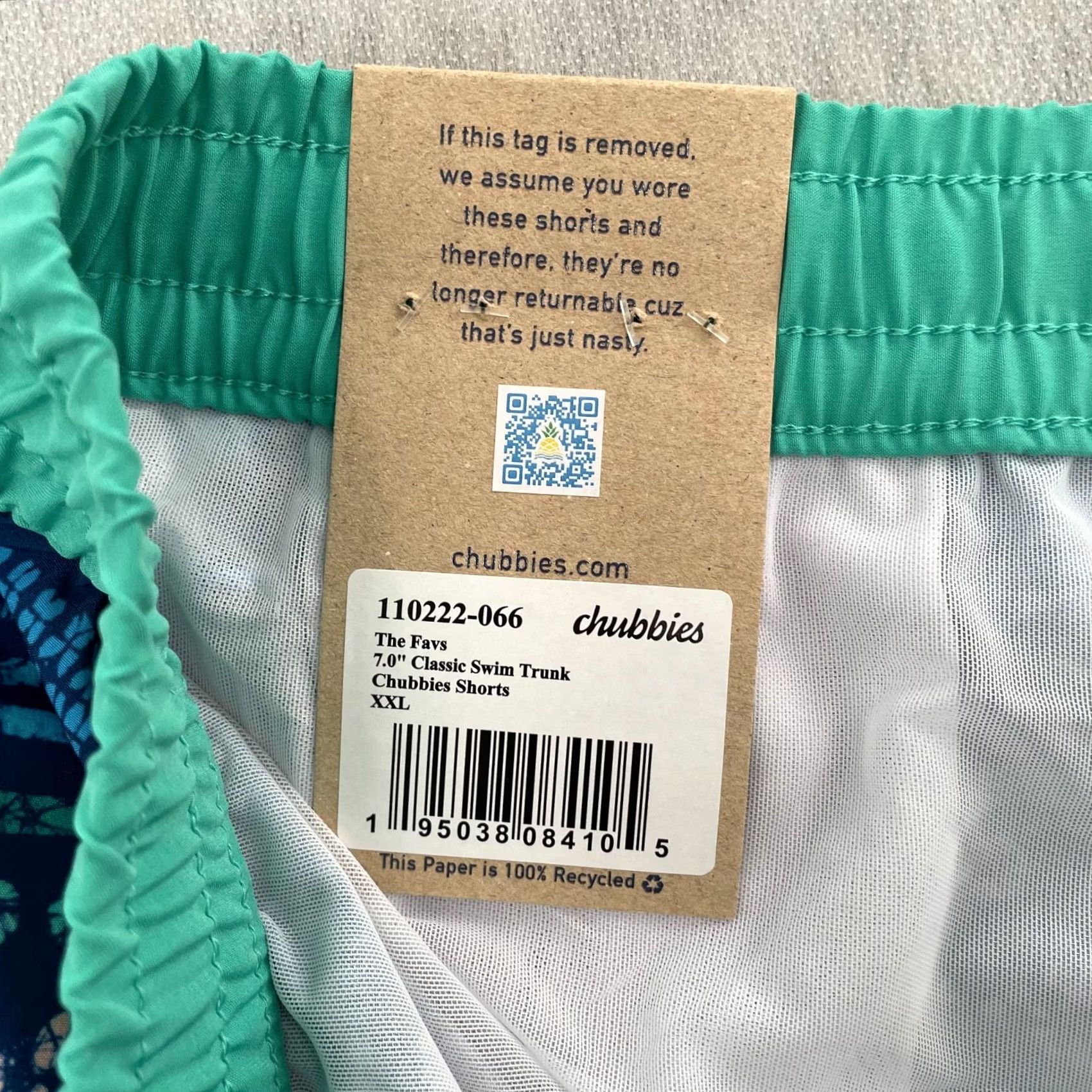 Chubbies Chubbies Shorts 2XL Blue The Favs 7" Classic Swim Trunks Lined Men XXL NEW Size US 39 - 5 Thumbnail