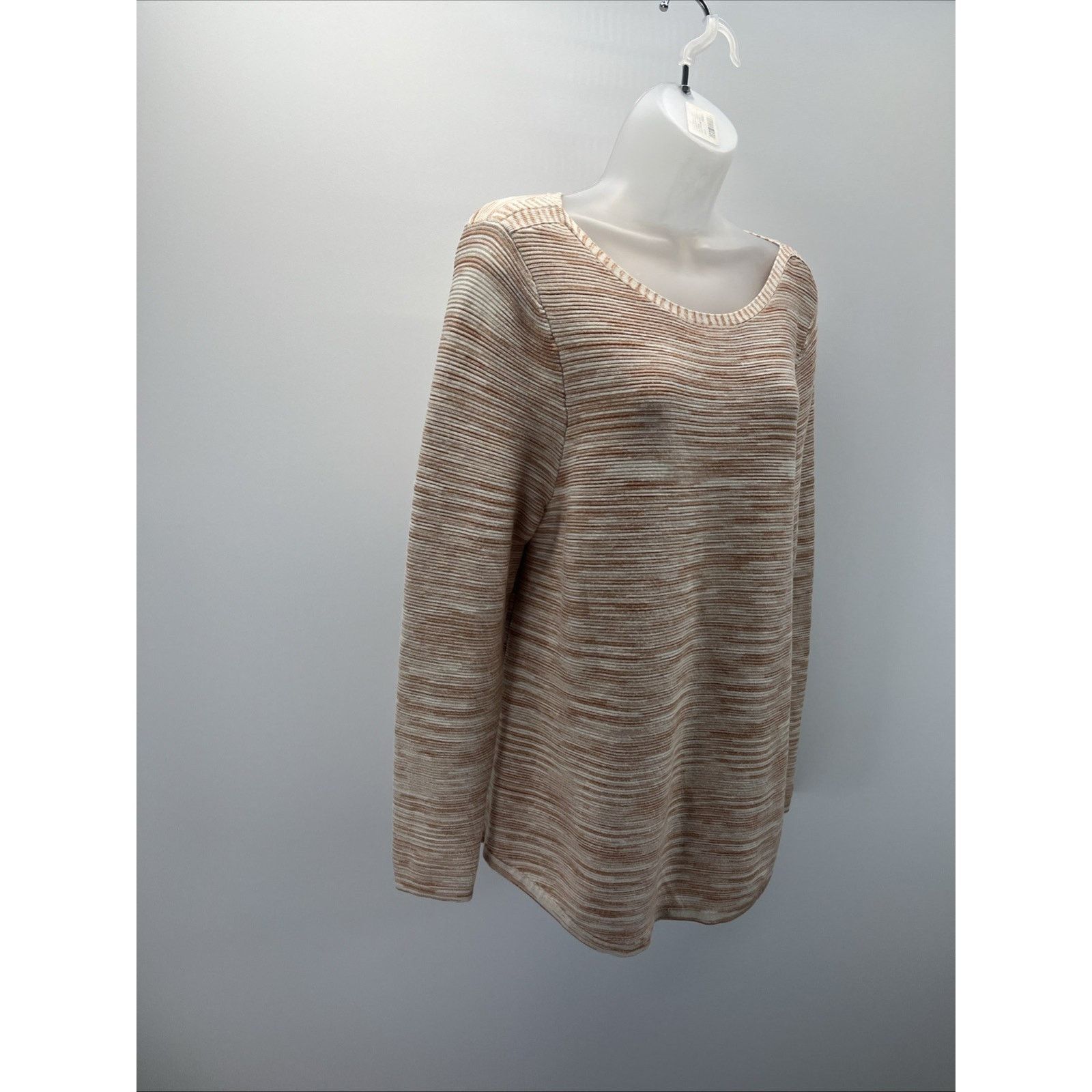 Chicos Chico's Sz 2 Large Tan Brown Orange Space Dye Sweater Tunic Size L / US 10 / IT 46 - 2 Thumbnail