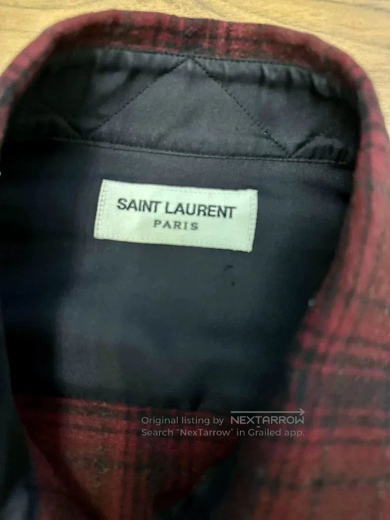 Saint Laurent Paris Saint Laurent Wool Plaid Button-Up Shirt. Size US M / EU 48-50 / 2 - 3 Thumbnail