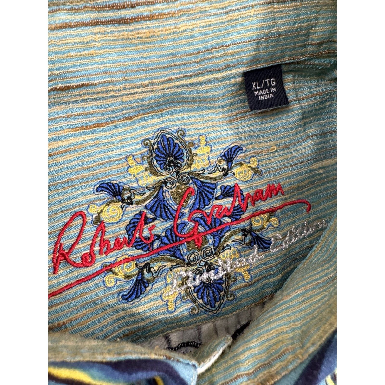 Robert Graham Robert Graham Limited Edition Embroidered Shirt L XL Men Button-Up Long Sleeve Multicolor 62/190 Size US XL / EU 56 / 4 - 6 Thumbnail