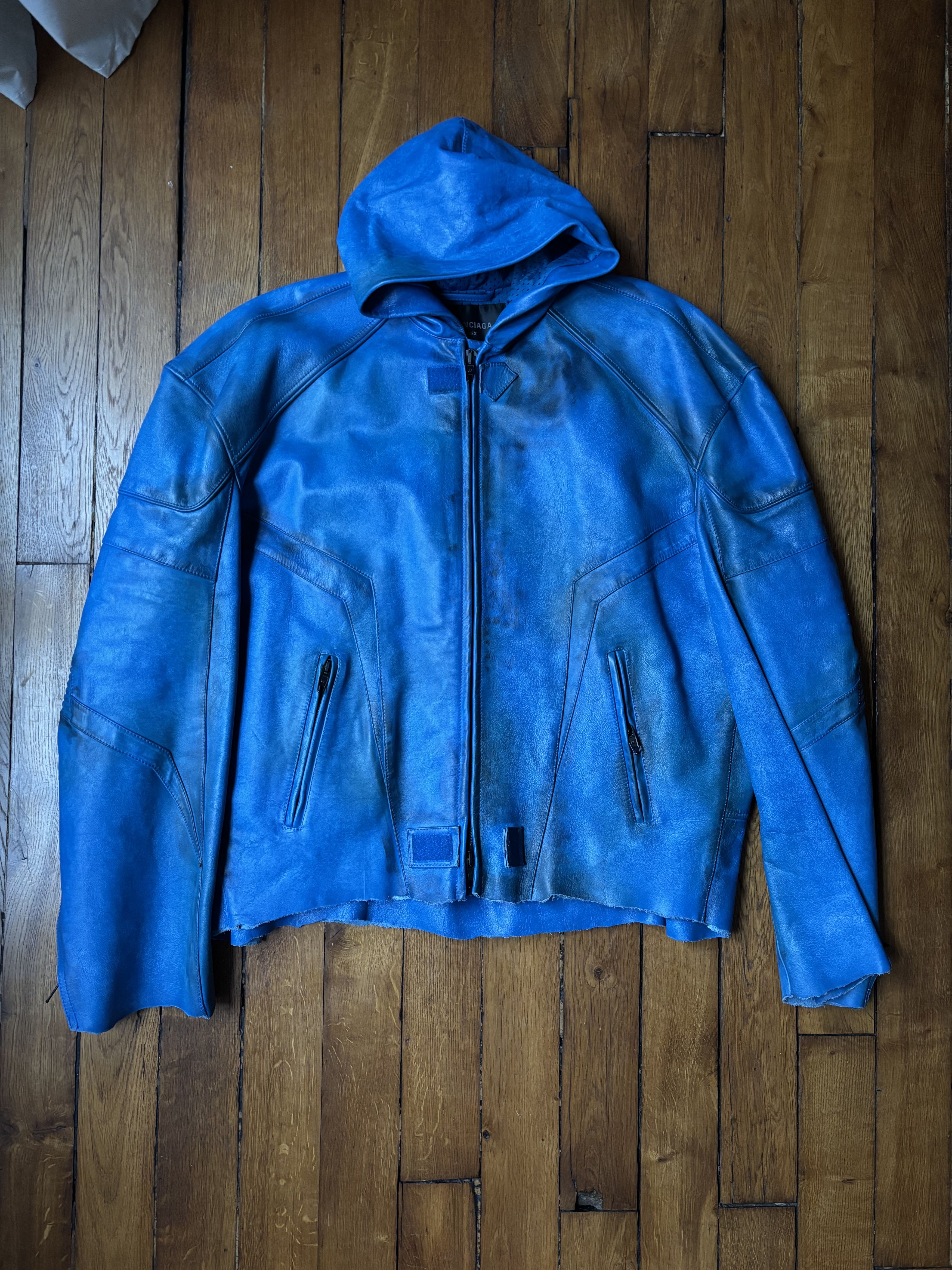 Balenciaga Balenciaga leather hooded biker jacket Size US S / EU 44-46 / 1 - 3 Thumbnail
