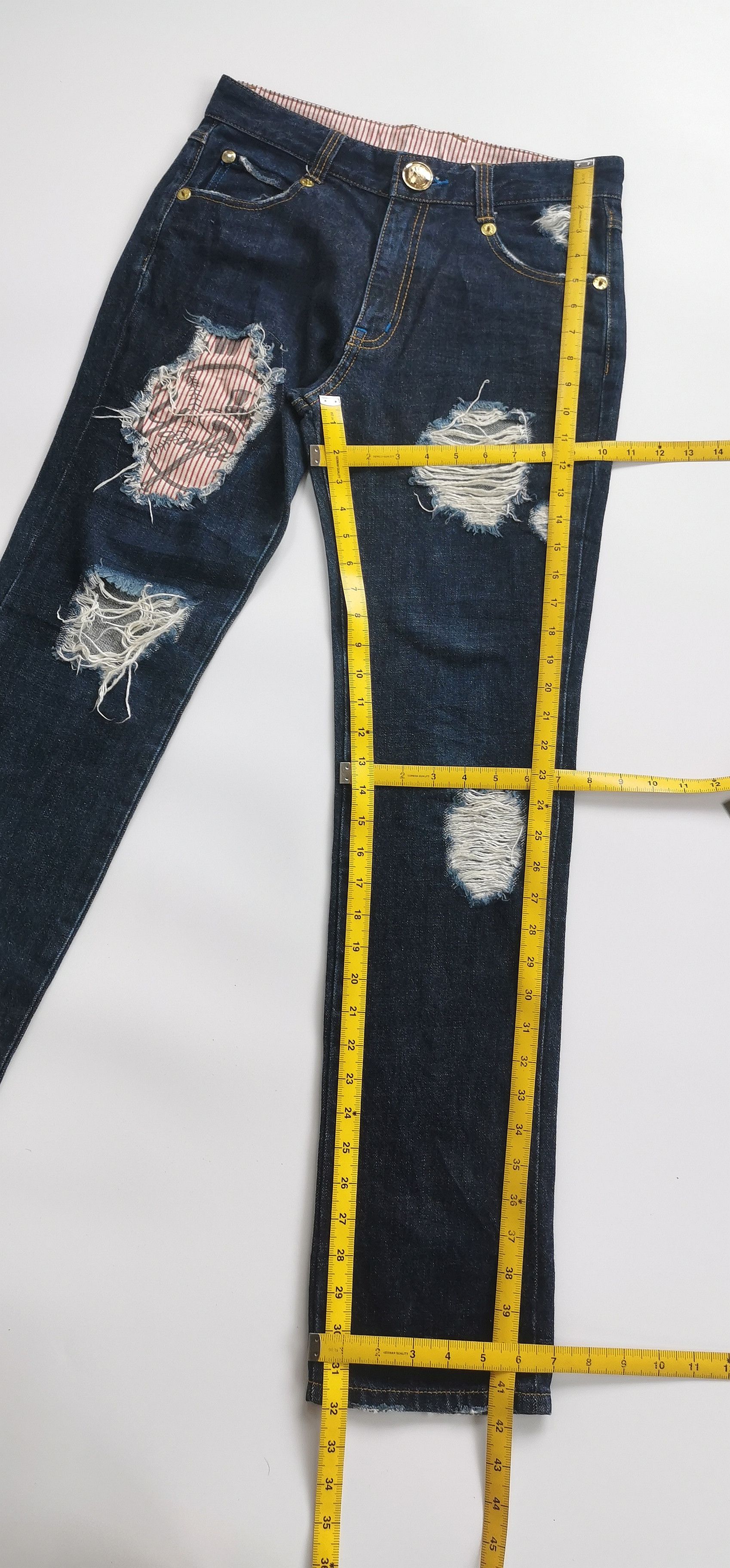 Kith × New Era × New York Yankees VINTAGE New York Yankees MLB Distressed Jeans Red Stripe Size US 30 / EU 46 - 5 Thumbnail
