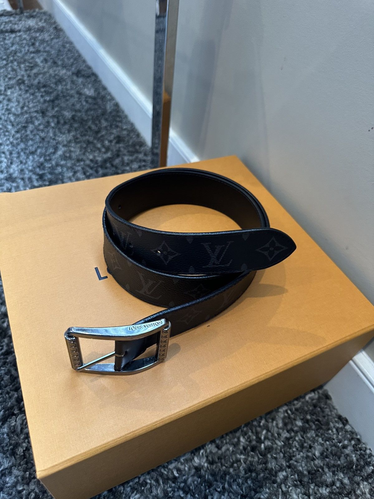 Louis Vuitton LOUIS VUITTON Monogram Eclipse Ceinture Reverso Belt Size 36 - 4 Thumbnail