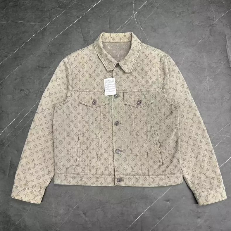 Louis Vuitton louis vuitton gray logo denim jacket-dmc Size US L / EU 52-54 / 3 - 1 Thumbnail