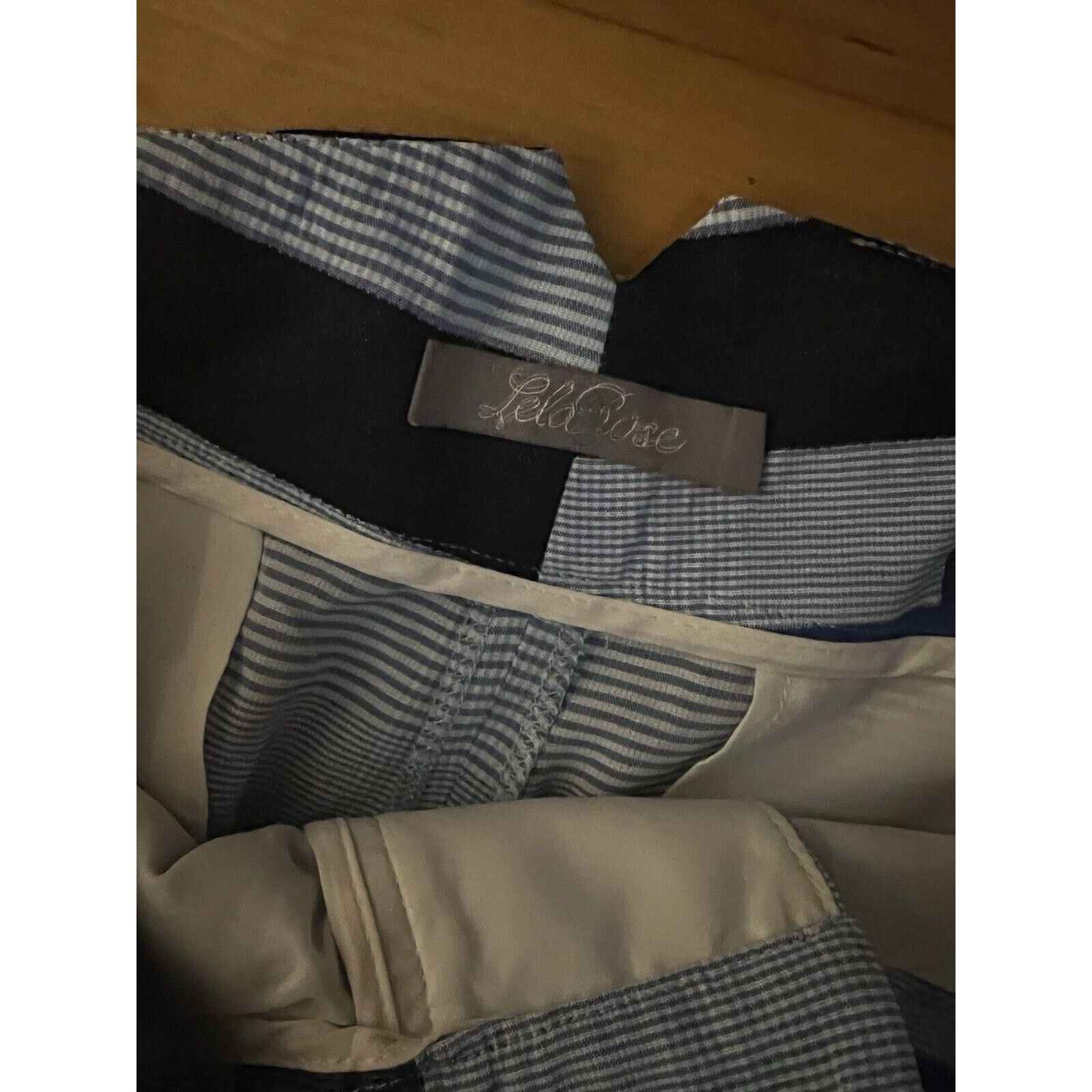 Lela Rose Lela Rose Hi Rise Blue Plaid Wide Leg Pants 6 Size 28" / US 6 / IT 42 - 3 Thumbnail
