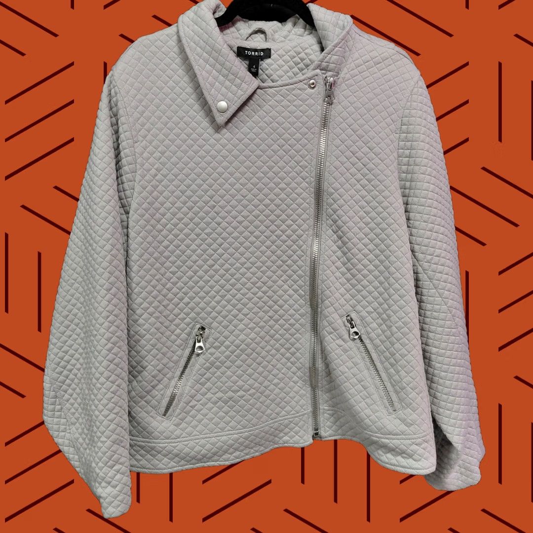 Torrid TORRID Quilted Jacket Gray Long Sleeve Full Zip Women Size 4 Size S / US 4 / IT 40 - 1 Thumbnail