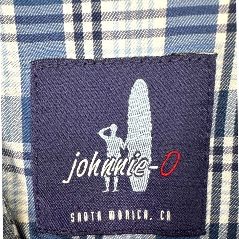 johnnie-O VINTAGE? No. Johnnie-O Shirt XL Blue White Tartan Plaid Nylon Blend Button Down Mens Size US XL / EU 56 / 4 - 4 Thumbnail