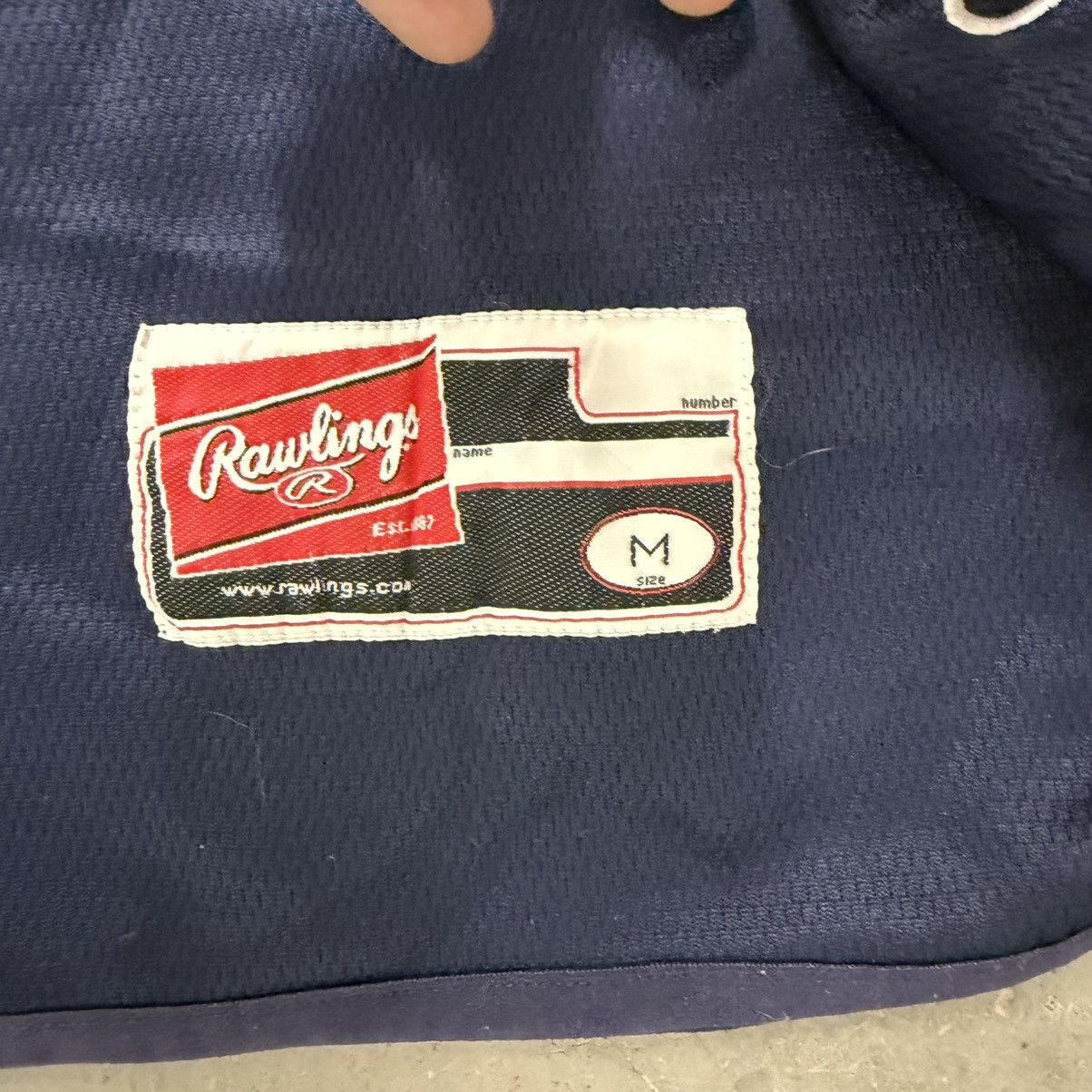 MLB Rawlings Baseball Jersey Shirt Navy Athletic Practice Size US M / EU 48-50 / 2 - 3 Thumbnail