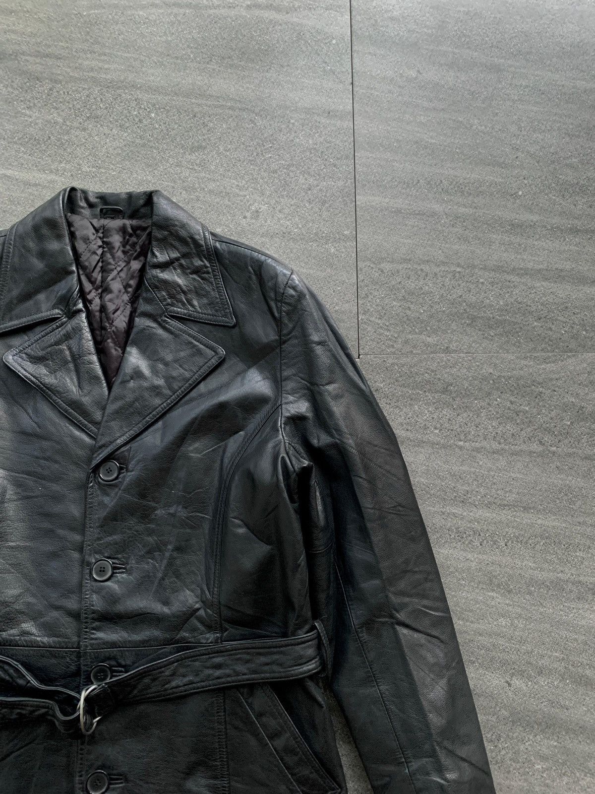 Comme des Garcons Homme FREE TAX! 2000s Leather Belted Blazer Jacket Size US M / EU 48-50 / 2 - 3 Thumbnail
