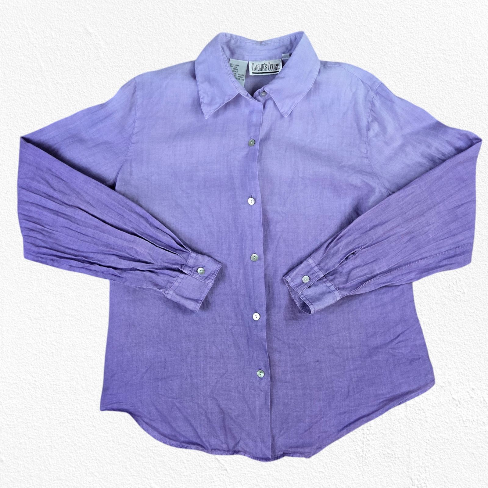 Vintage Vintage Purple Ombre Linen Button Down Top Size Medium Size M / US 6-8 / IT 42-44 - 2 Thumbnail