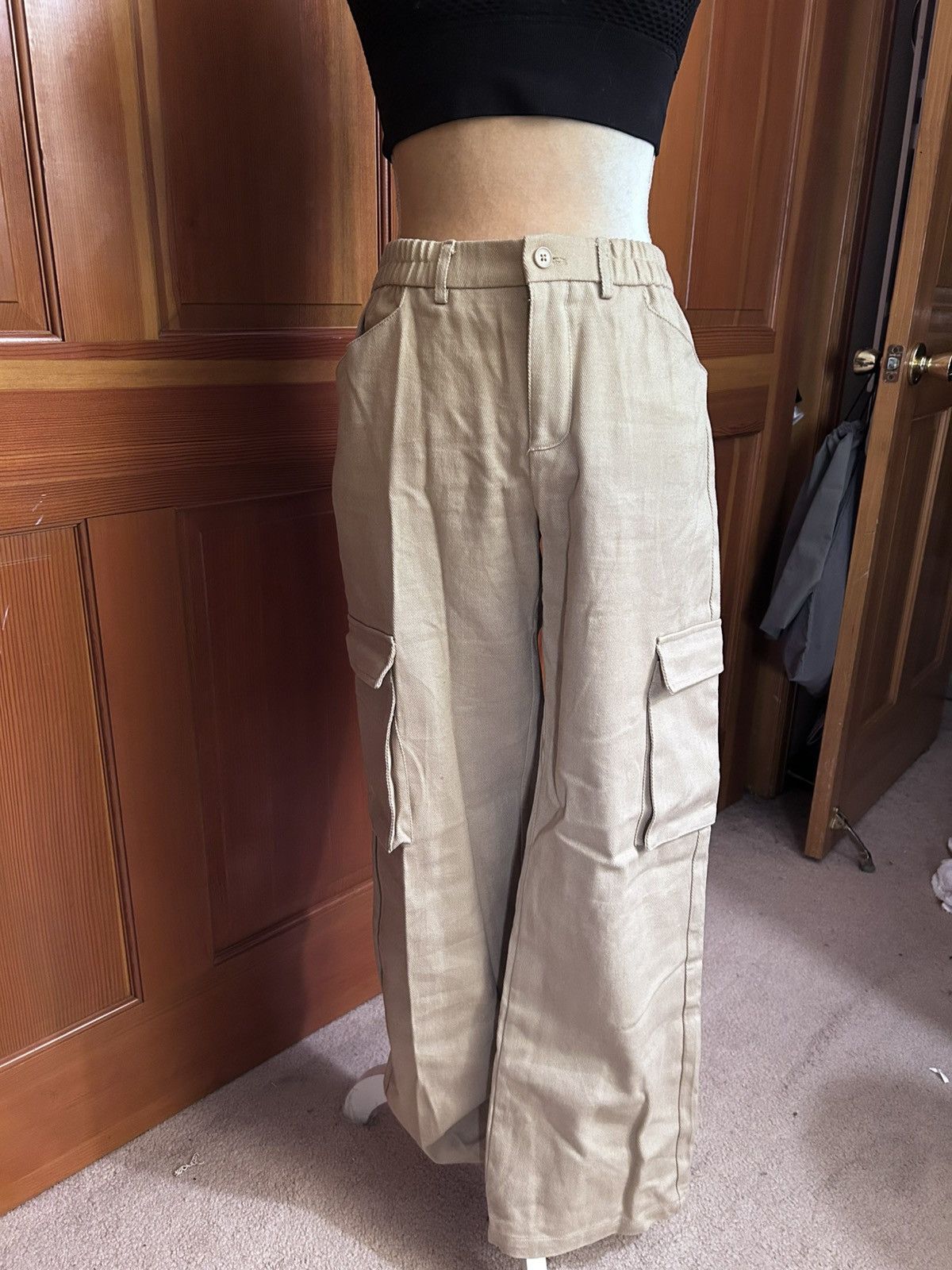 Designer × Other NWT, Lavishly Paris Relaxed Fit Oversized Tan Cargo Pants Size 30" / US 8 / IT 44 - 7 Thumbnail