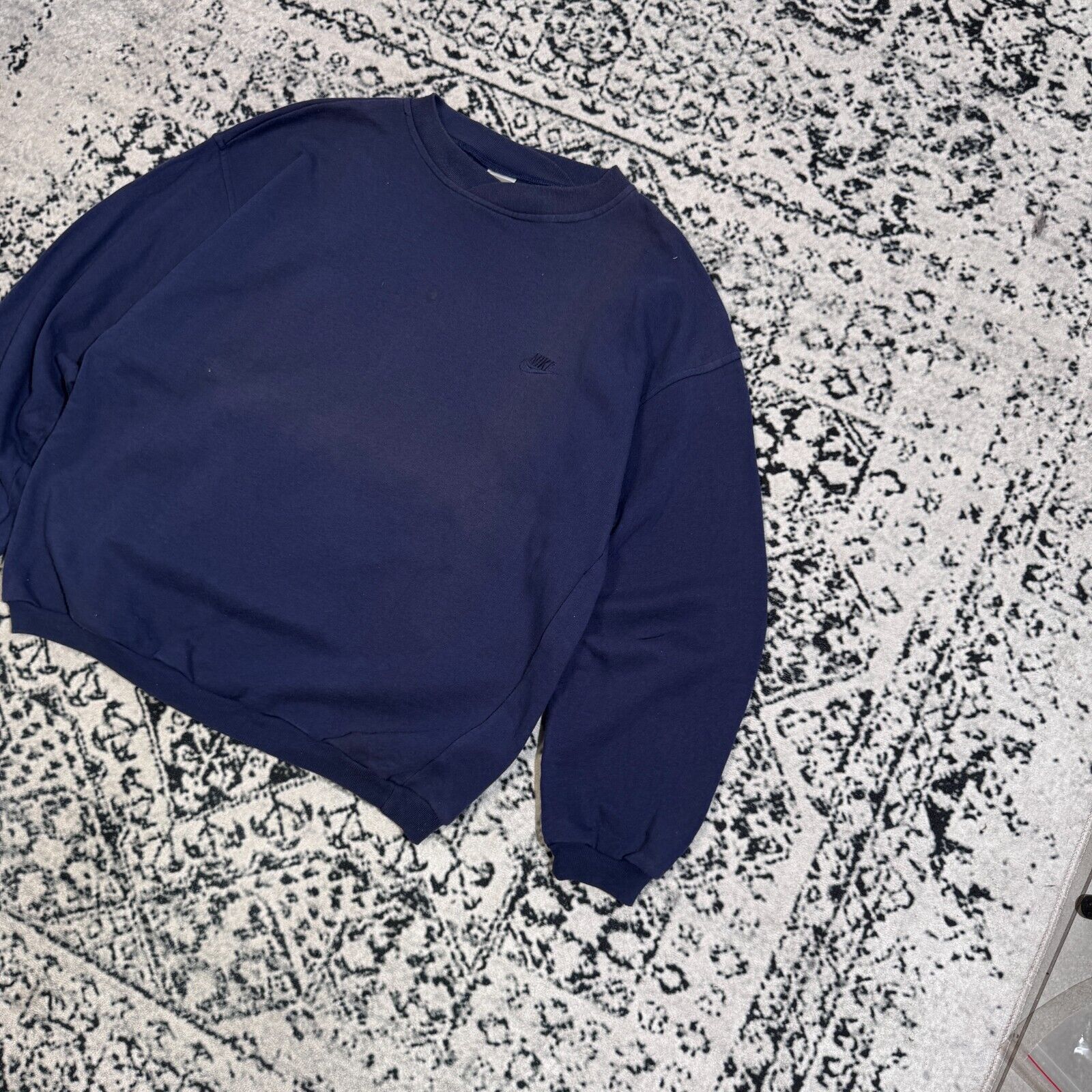Nike × Vintage Vintage Nike Unisex Navy Cotton Sweatshirt Size XL Size US XL / EU 56 / 4 - 2 Thumbnail