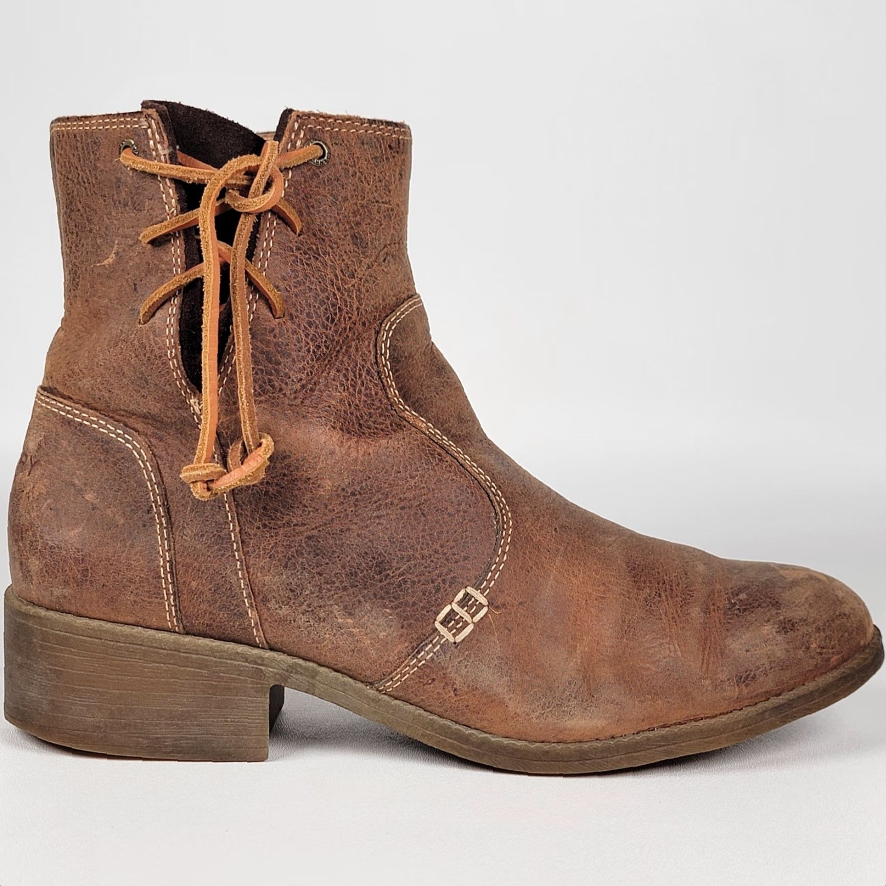 Sperry Sperry Top-Sider Boots Women's Burnished Leather Juniper Glyn Brown Zip 11 Bootie Casual Travel Workwear Size US 11 / IT 41 - 3 Thumbnail