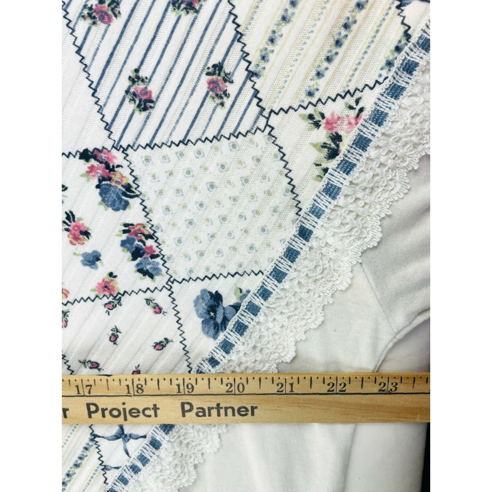 Vintage Alabuy Lace Shirt Women M White Vintage Boat Neck Floral Chevron Size M / US 6-8 / IT 42-44 - 8 Thumbnail