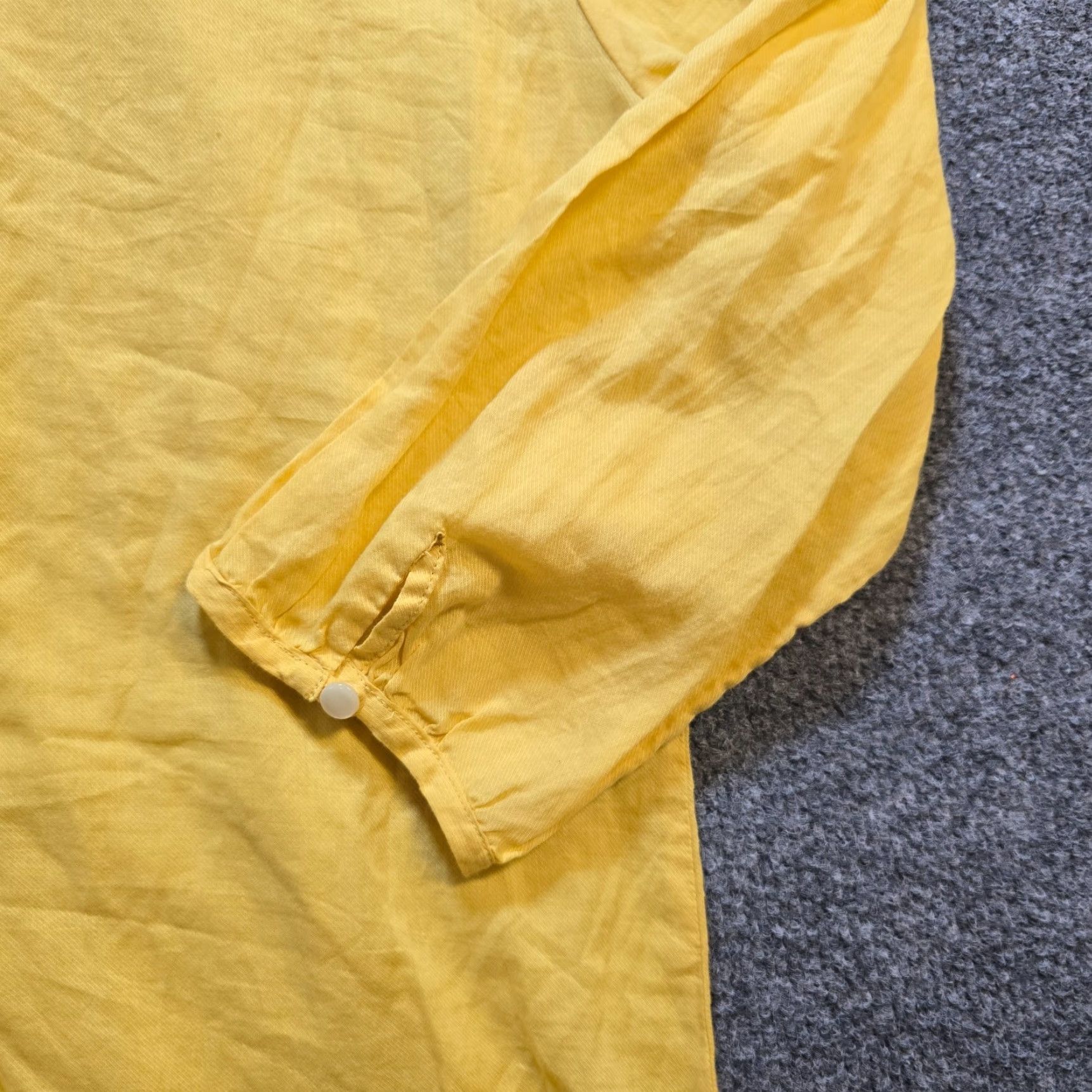 Vintage LL Bean Top Womens Size 12 Yellow Lightweight Popover 3/4 Sleeve Capsule Blouse Women Regular 12 Tunic Classic Casual Travel Size XL / US 12-14 / IT 48-50 - 3 Thumbnail