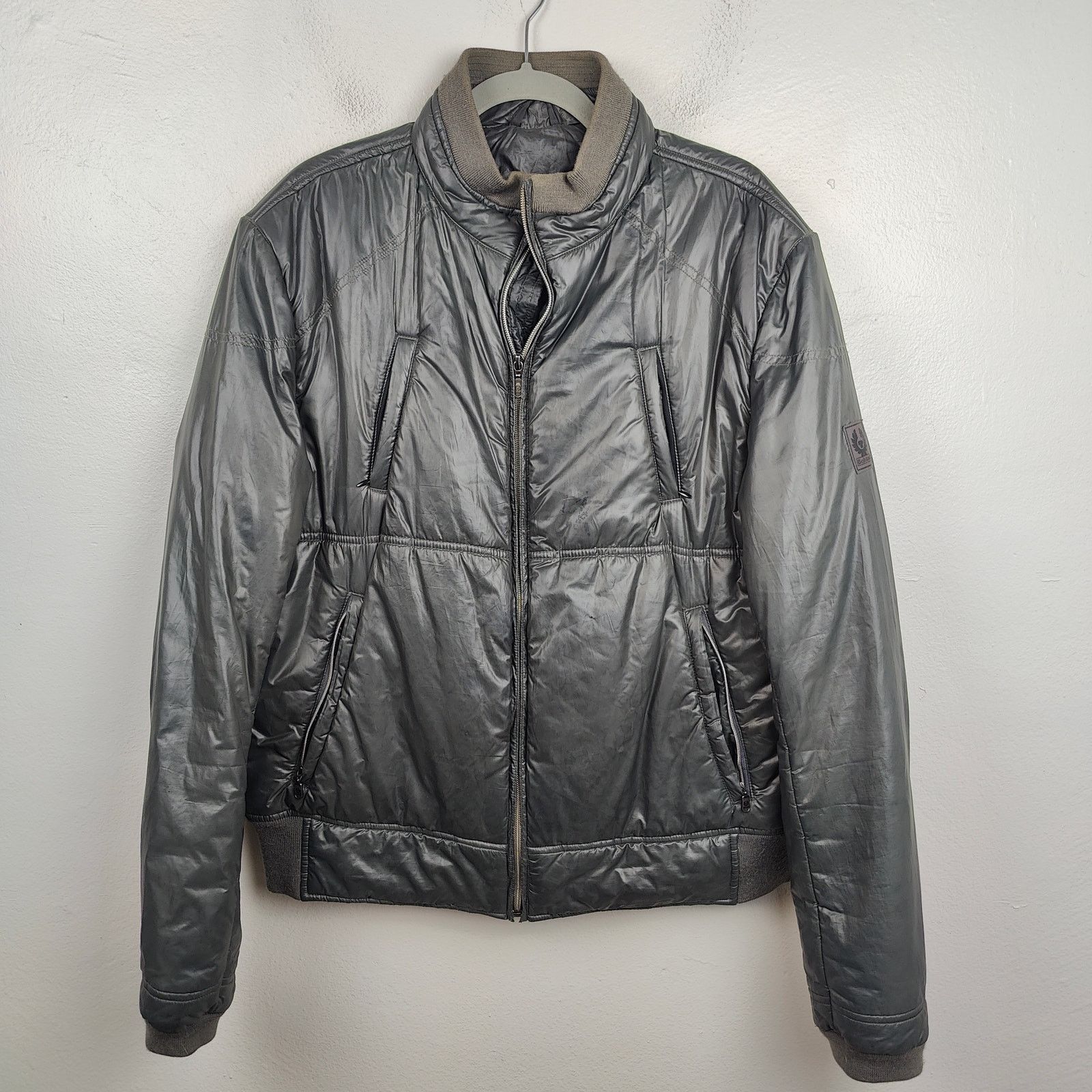 Belstaff Belstaff Puffer Jacket XL Soft Black Full Zip Moto Pockets Size US XL / EU 56 / 4 - 1 Thumbnail