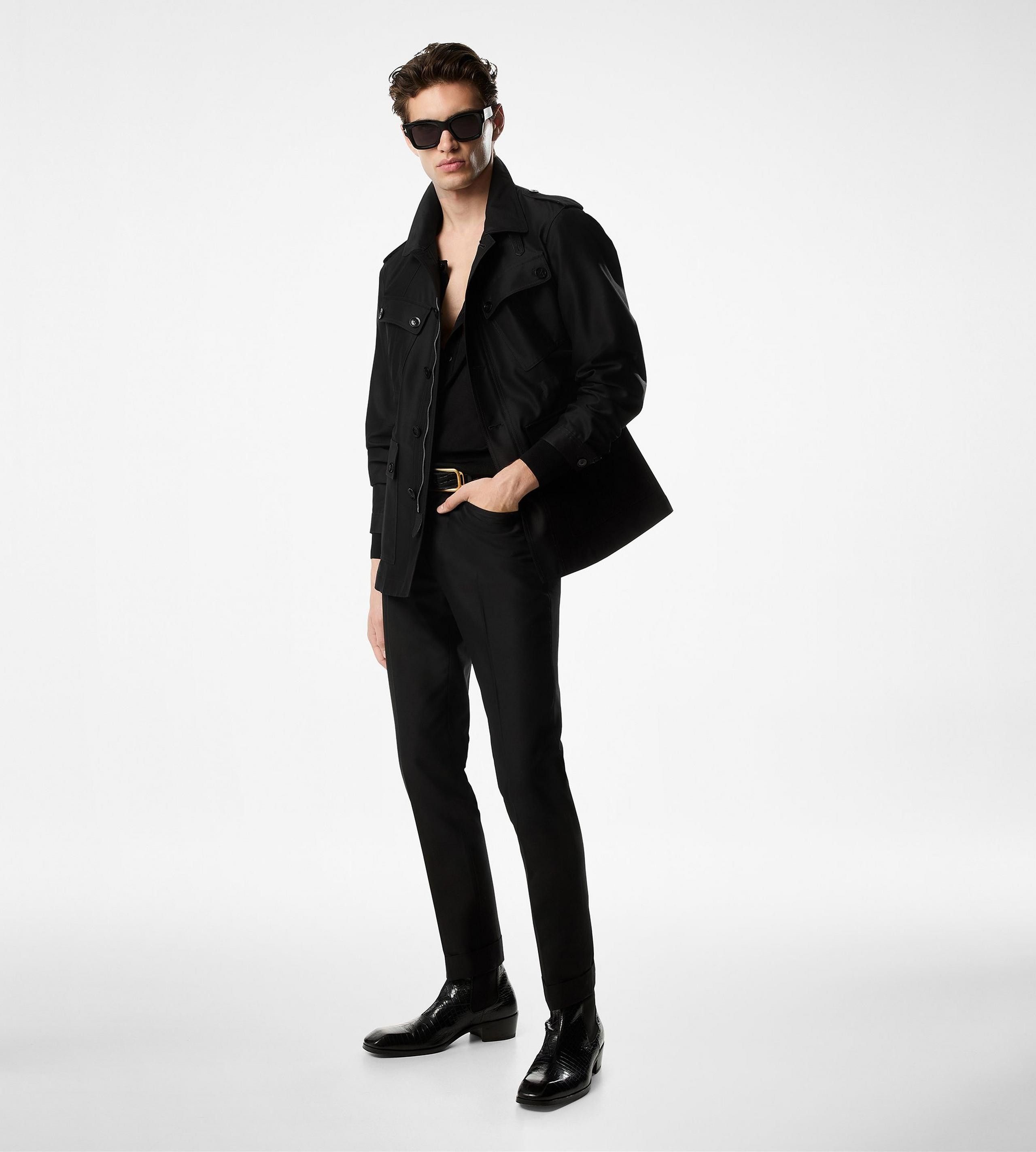 Tom Ford o1w1db10925 OJM011 Wool Safari Jacket in Black Size US L / EU 52-54 / 3 - 3 Thumbnail