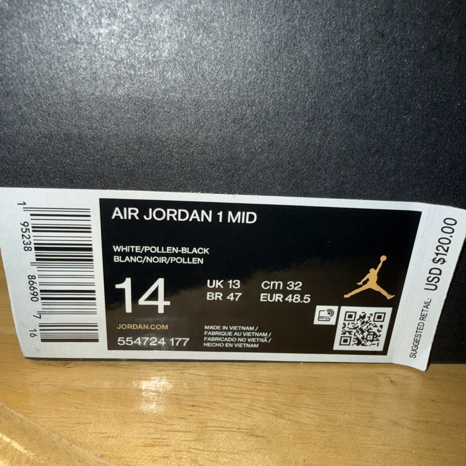Jordan Brand Jordan Air Jordan 1 Mid Black White University Gol554724-177 Size US 14 / EU 47 - 11 Thumbnail