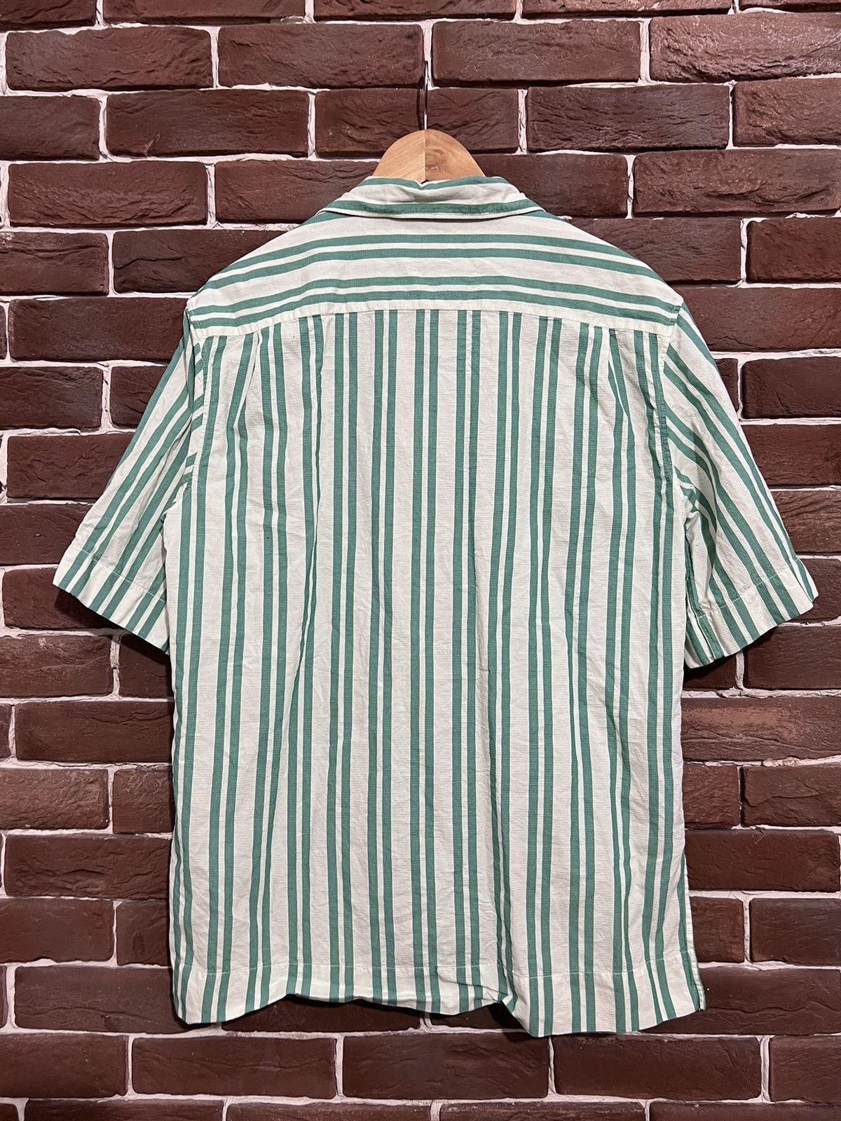 Acne Studios Acne Studios Stripped Bowling Button Shirt Hype Designer 50 Size US M / EU 48-50 / 2 - 2 Thumbnail