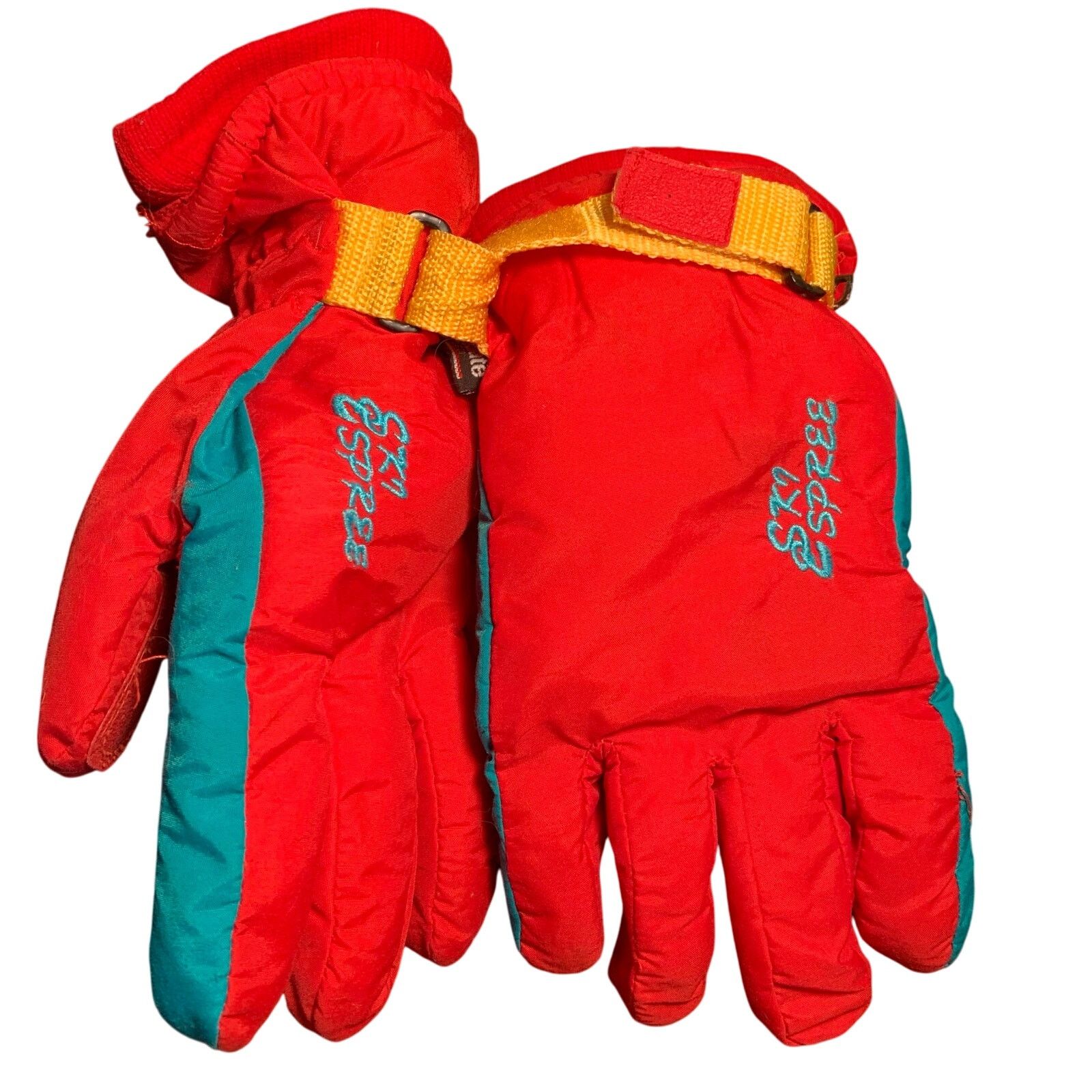 Vintage Ski Espree Vintage Men’s Red Teal Snow/Ski Gloves Size Large Size ONE SIZE - 2 Thumbnail