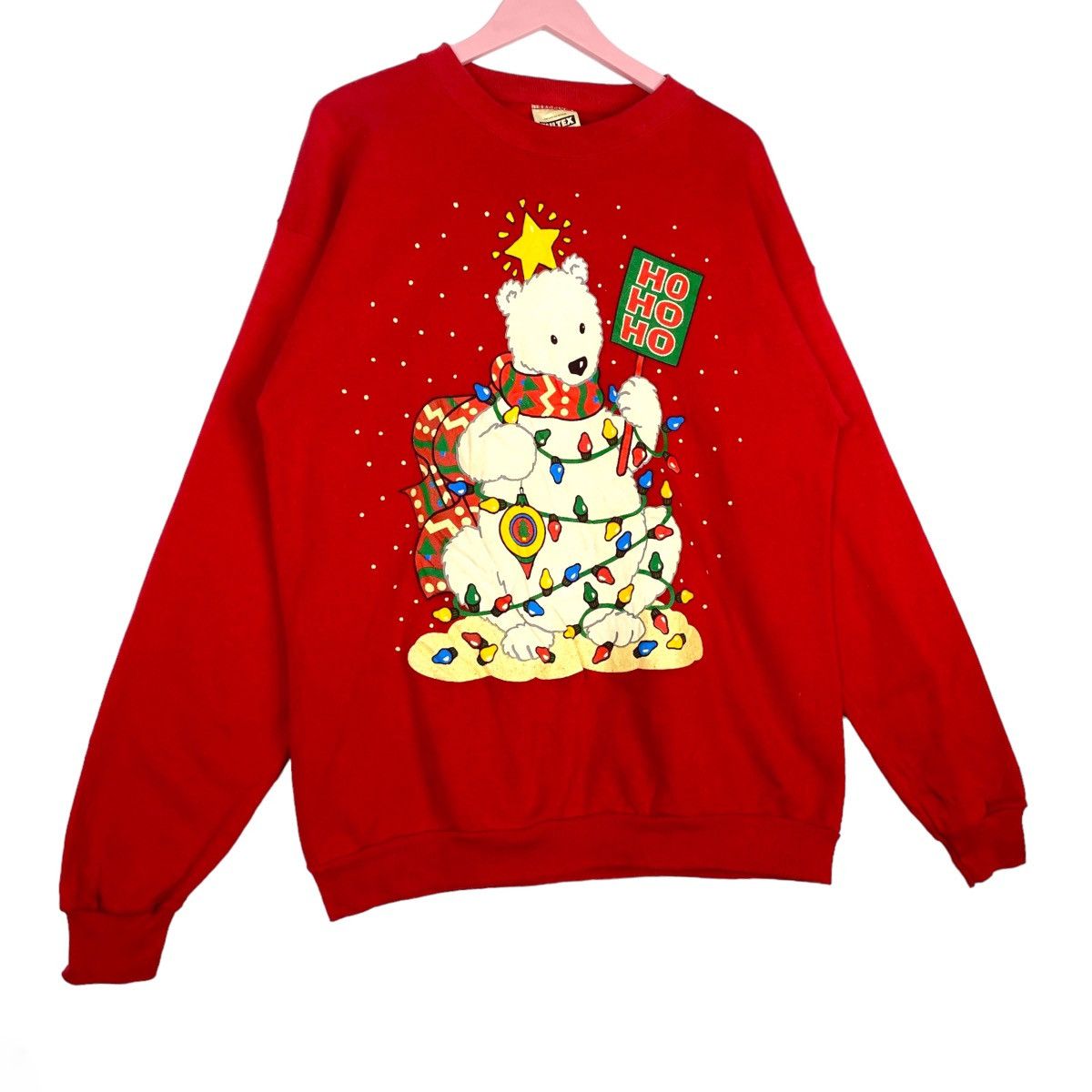 Tultex × Vintage Vintage 90s Tultex Polar Bear Christmas Printed Crewneck Size XL / US 12-14 / IT 48-50 - 3 Thumbnail