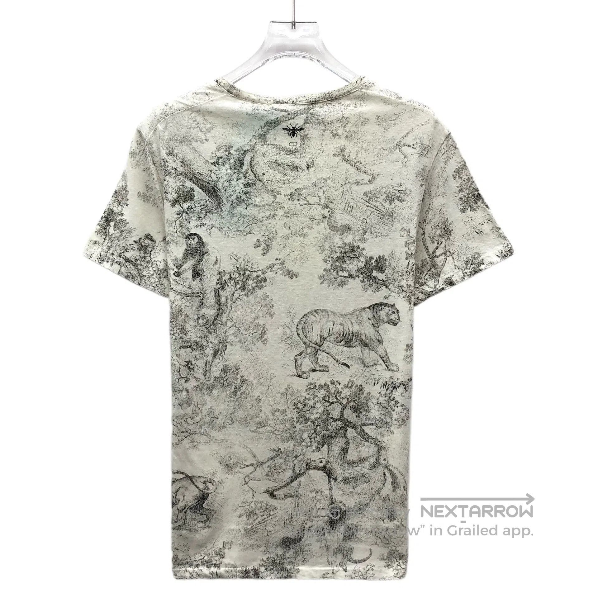 Dior Dior Gray and White Animal Jungle Print Cotton Crew Neck S Size US S / EU 44-46 / 1 - 2 Thumbnail