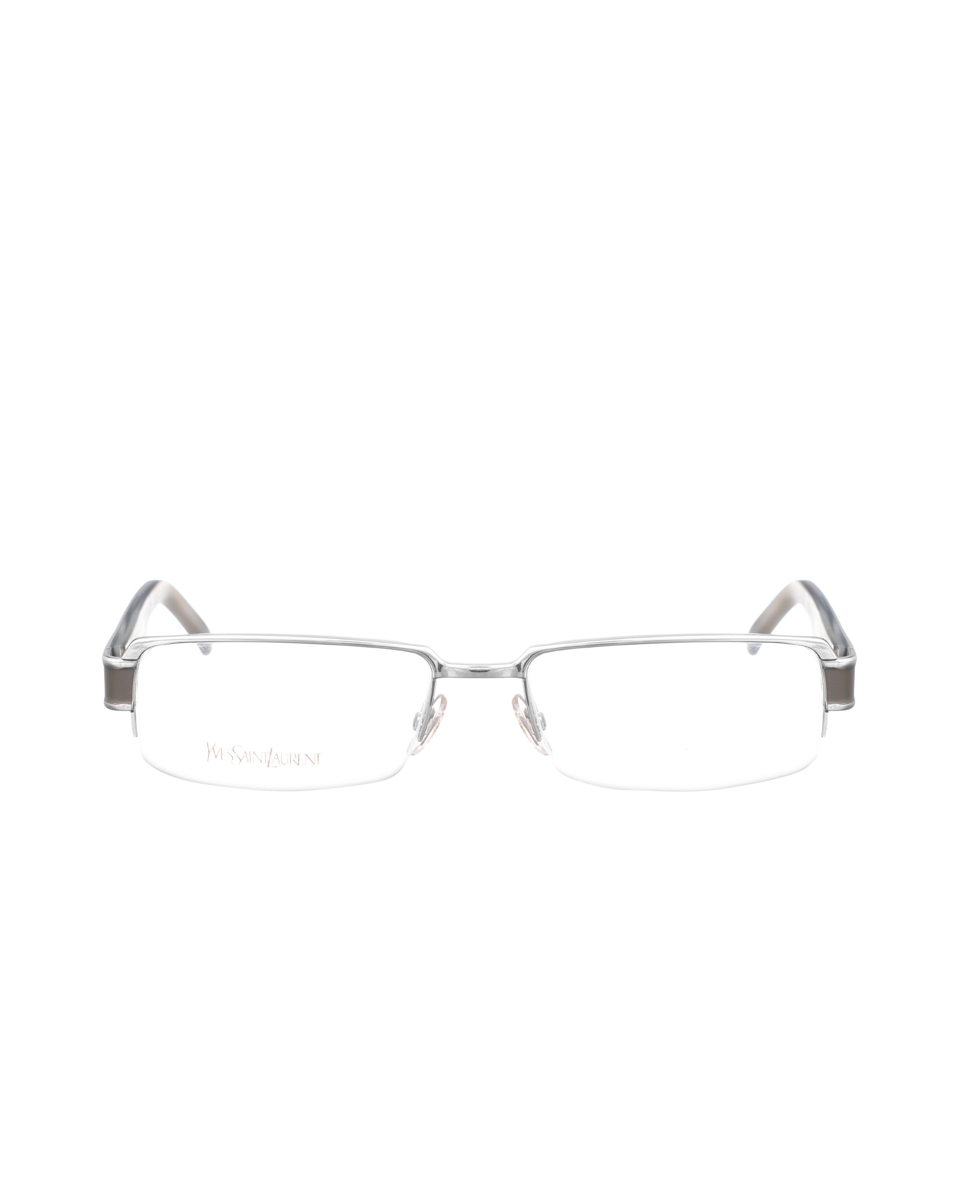 Yves Saint Laurent Yves Saint Laurent 00s Silver and Grey Half Rim Glasses Size ONE SIZE - 2 Thumbnail