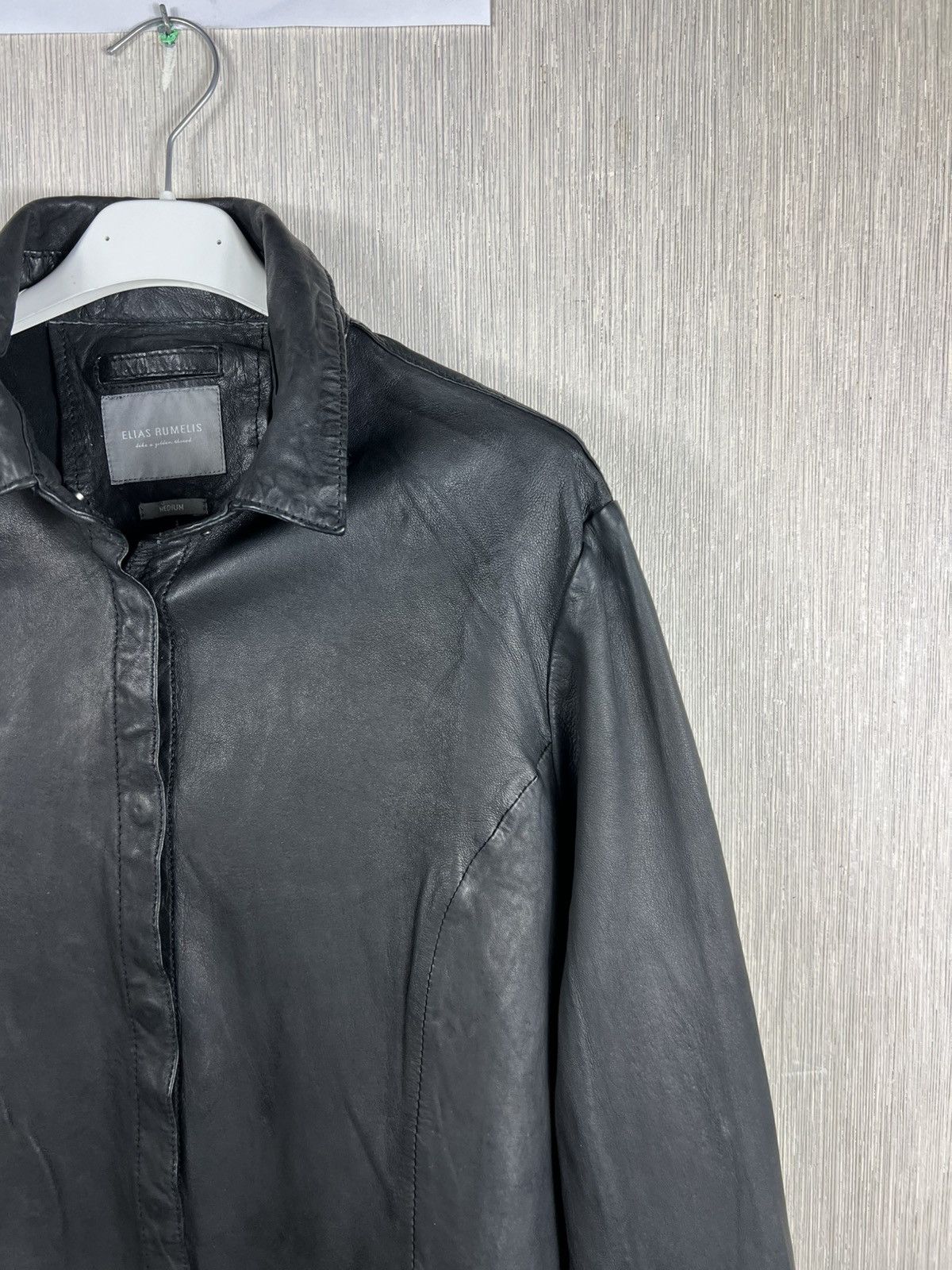 Guidi Elias Rumelis ER TARA black lamb leather button up shirt Size US S / EU 44-46 / 1 - 6 Thumbnail