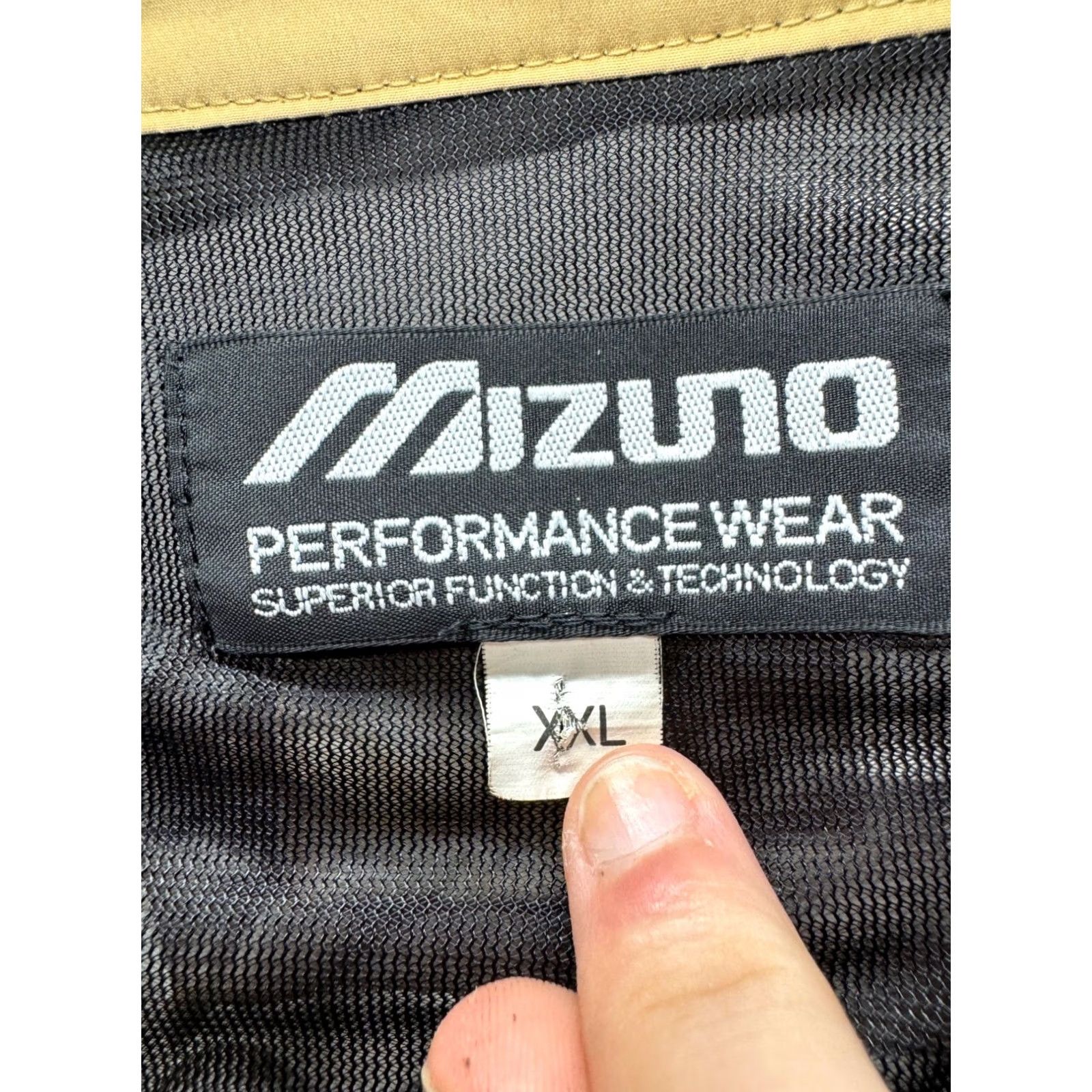 Mizuno Mizuno Jacket Windbreaker Women's XXL Black Tan Lightweight Polyester 100% Solid Windbreaker 2XL (Mizuno) Size XXL / US 16-18 / IT 52-54 - 3 Thumbnail