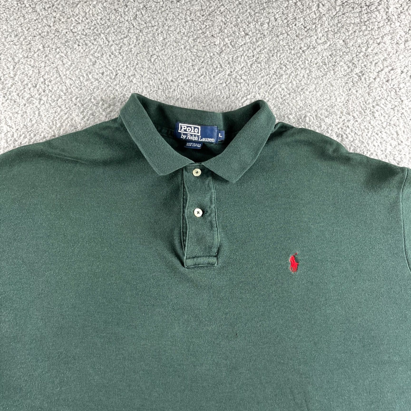 Polo Ralph Lauren VINTAGE Polo Ralph Lauren Polo Shirt Mens L Green Classic Casual Golf Rugby USA * Size US L / EU 52-54 / 3 - 4 Thumbnail