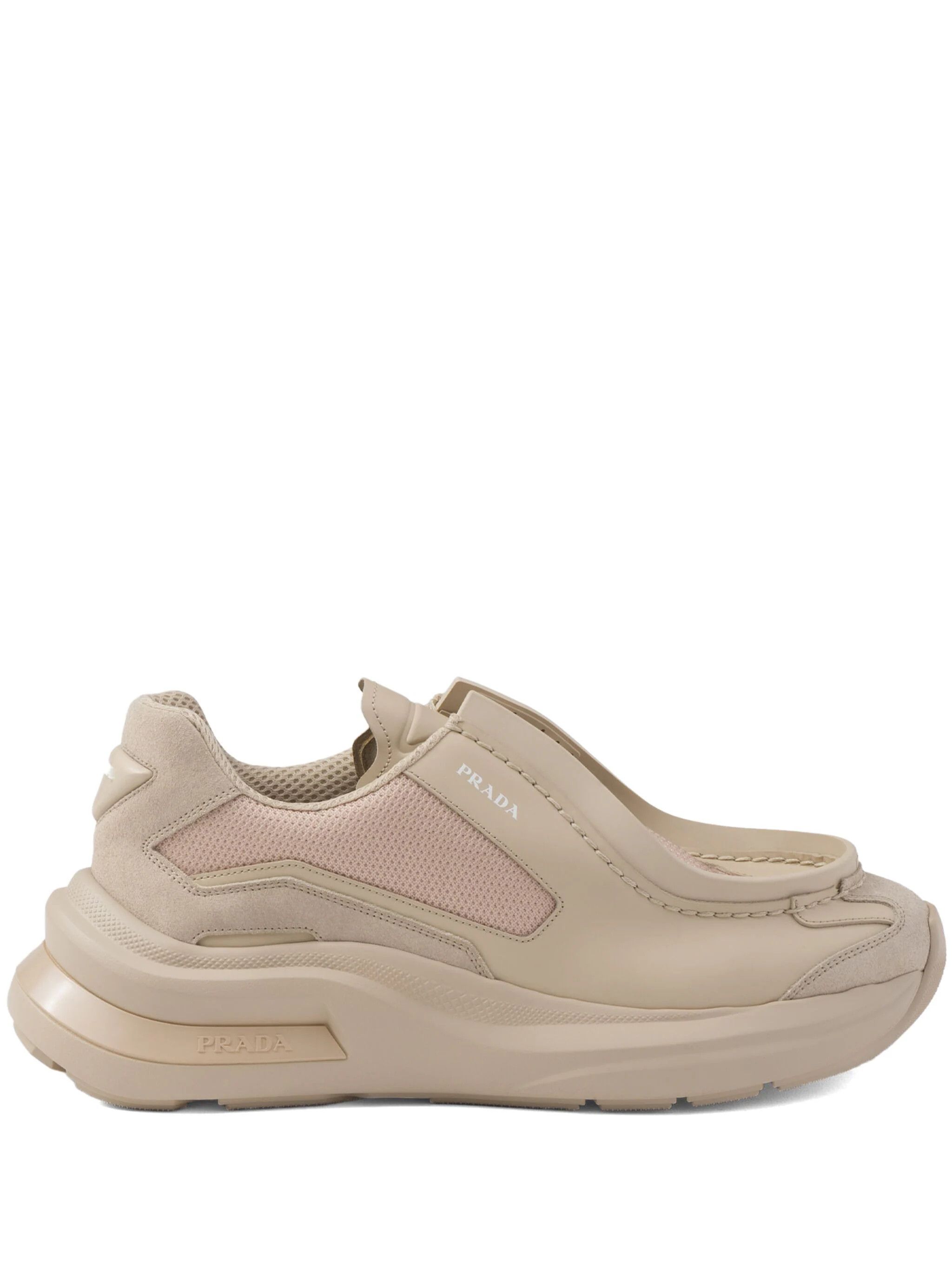 Prada o1mt1gz1024 Systeme Leather Sneakers in Beige Size US 10 / EU 43 - 1 Thumbnail