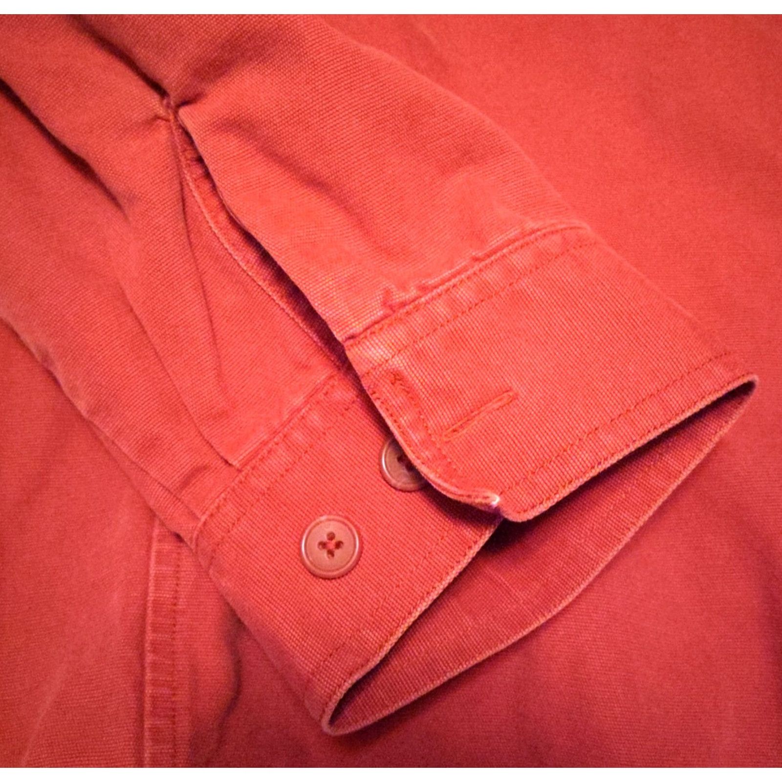 Vintage Northcrest Red Twill Button-Down Shirt 2XLT Mens Stock Heavy Cotton Regular Fit Button-Up Casual Size US XXL / EU 58 / 5 - 3 Thumbnail