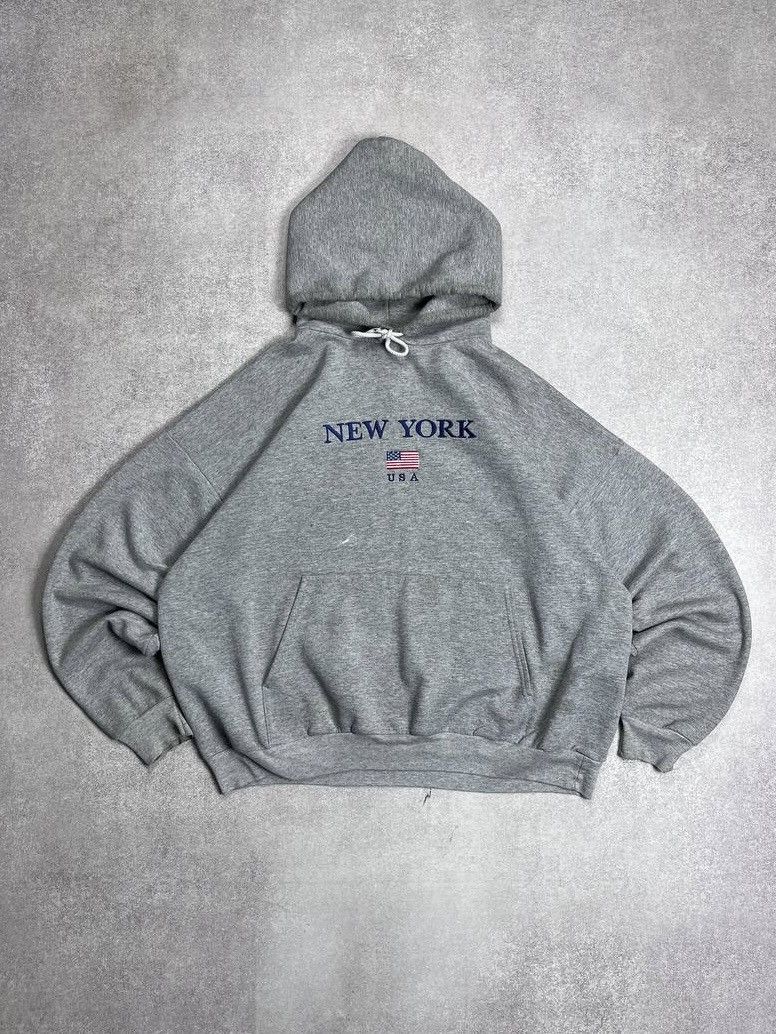 Vintage Vintage Made In USA Boxy Heavy Cotton Hoodie Rare XL Size US XL / EU 56 / 4 - 1 Thumbnail