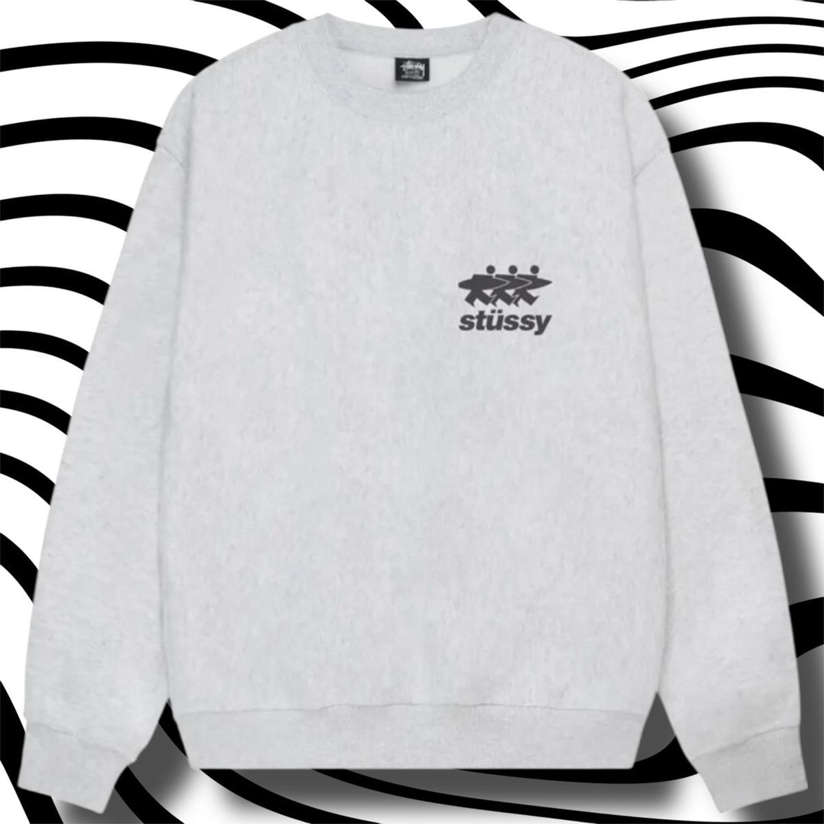 Stussy •NWT• STÜSSY Surf Walk Ash Heather Crewneck Sweater• • 2XL Size US XXL / EU 58 / 5 - 2 Thumbnail
