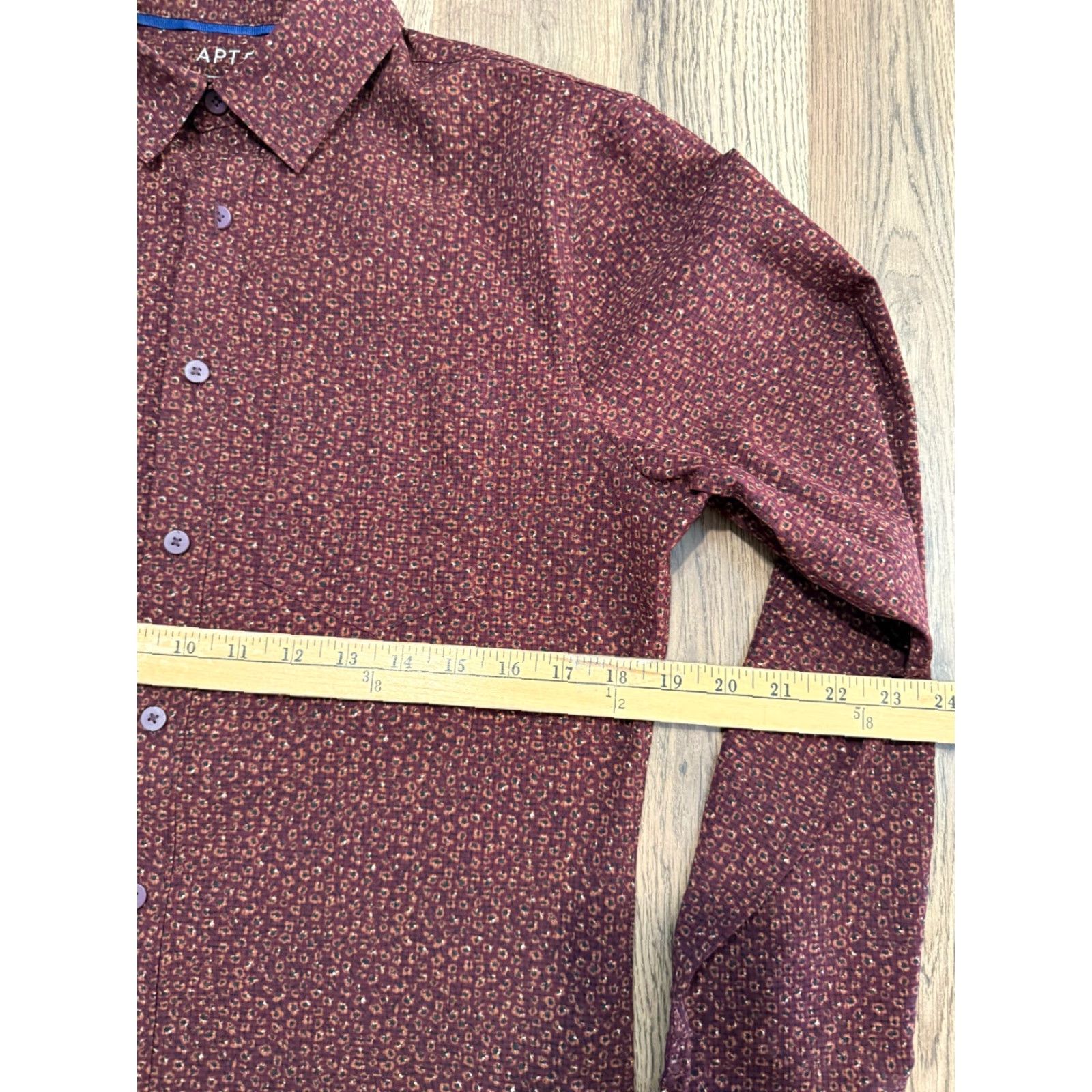 Apt. 9 APT. 9 Shirt Men Slim Fit Brown Long Sleeve Button-Up Shirt Small Size US S / EU 44-46 / 1 - 7 Thumbnail