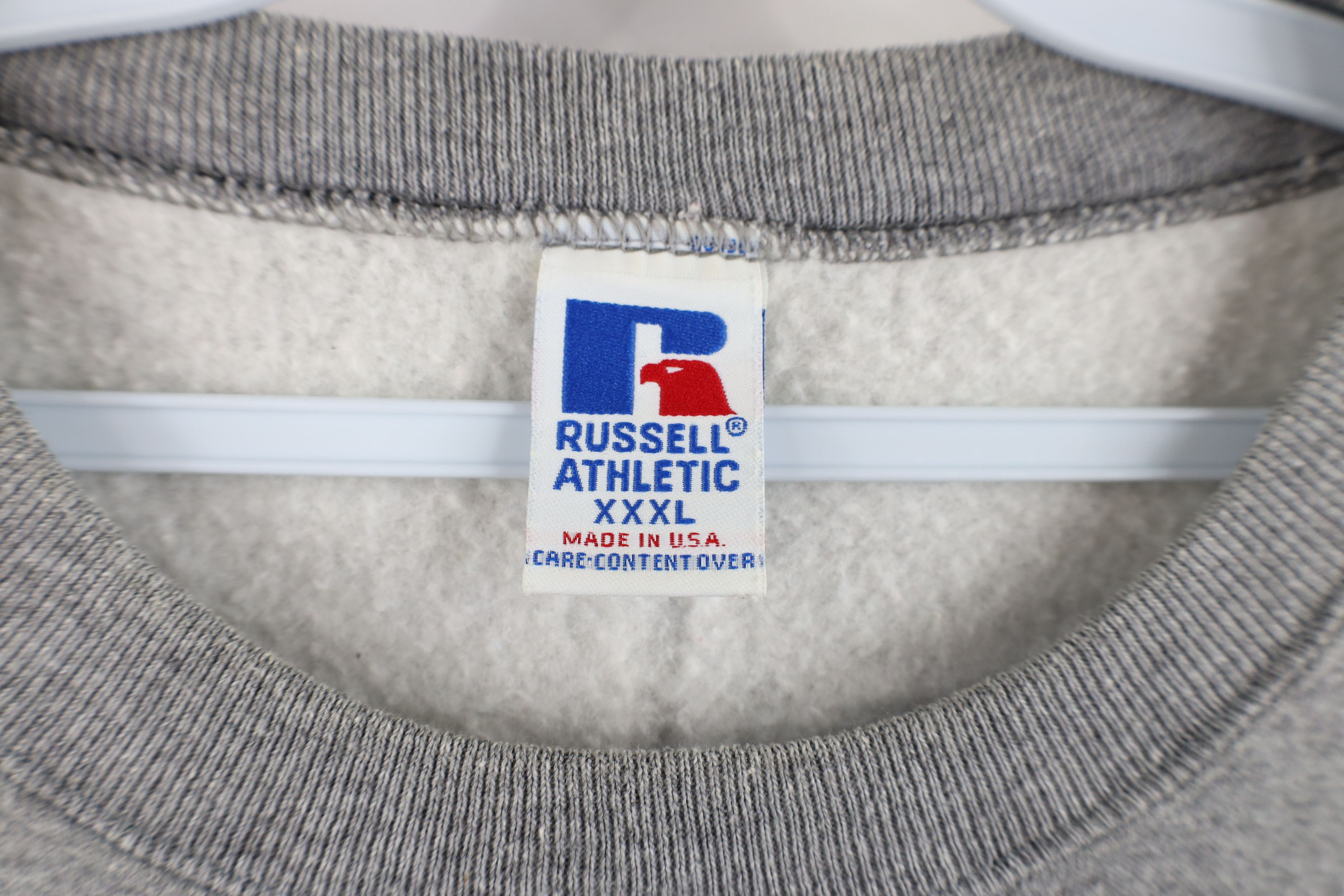 Russell Athletic × Vintage Vintage 90s Russell Athletic Crewneck Sweatshirt Gray USA Size US XXL / EU 58 / 5 - 4 Thumbnail