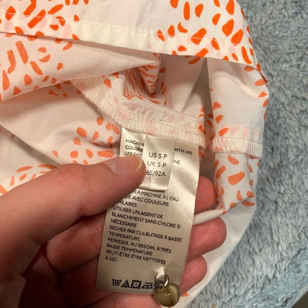 Anthropologie Anthropologie Blouse Orange Woman PP Petites White and Orange SP Moglea The art of Anthropologie Size XXS / US 00 / IT 34 - 6 Thumbnail