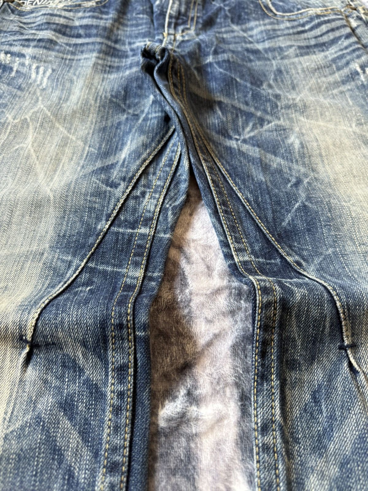 If Six Was Nine Red Peper Japan Faded Wrinkle Wash Flared Wide Leg Jeans Size US 36 / EU 52 - 10 Thumbnail