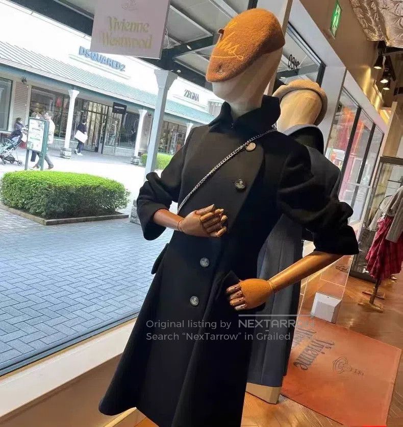 Vivienne Westwood Vivienne Westwood Red label A-line woolen coat, black wool Size L / US 10 / IT 46 - 1 Thumbnail