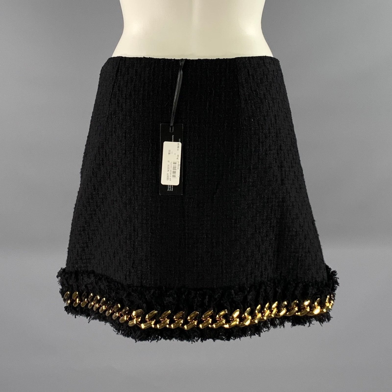 Versace VERSACE Size 2 Black Gold Cotton Chain Mini Skirt Size XS / US 0-2 / IT 36-38 - 3 Thumbnail