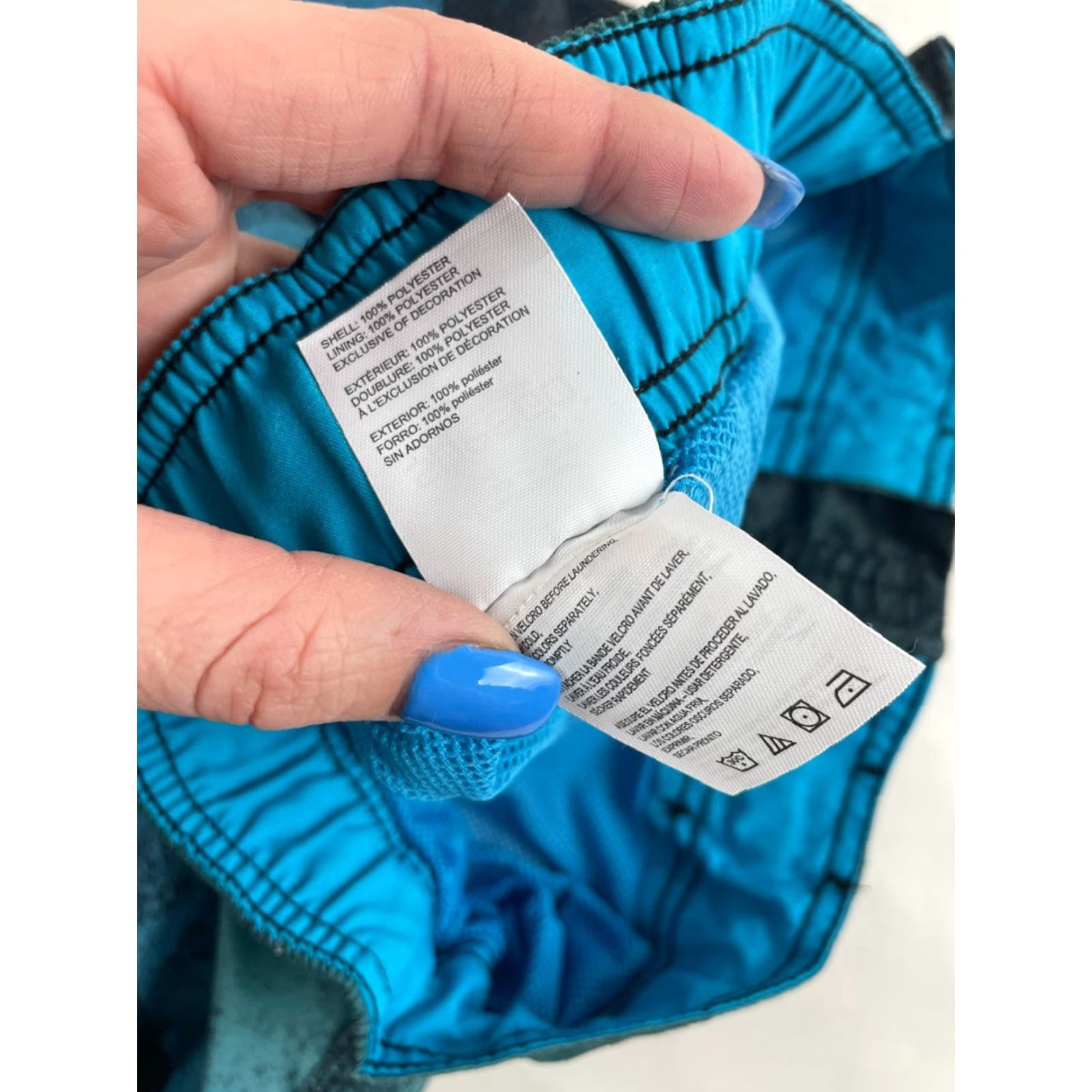 Speedo Speedo Shorts Men Bottom M Blue Green Lined Swim trunks Size US 31 - 8 Thumbnail