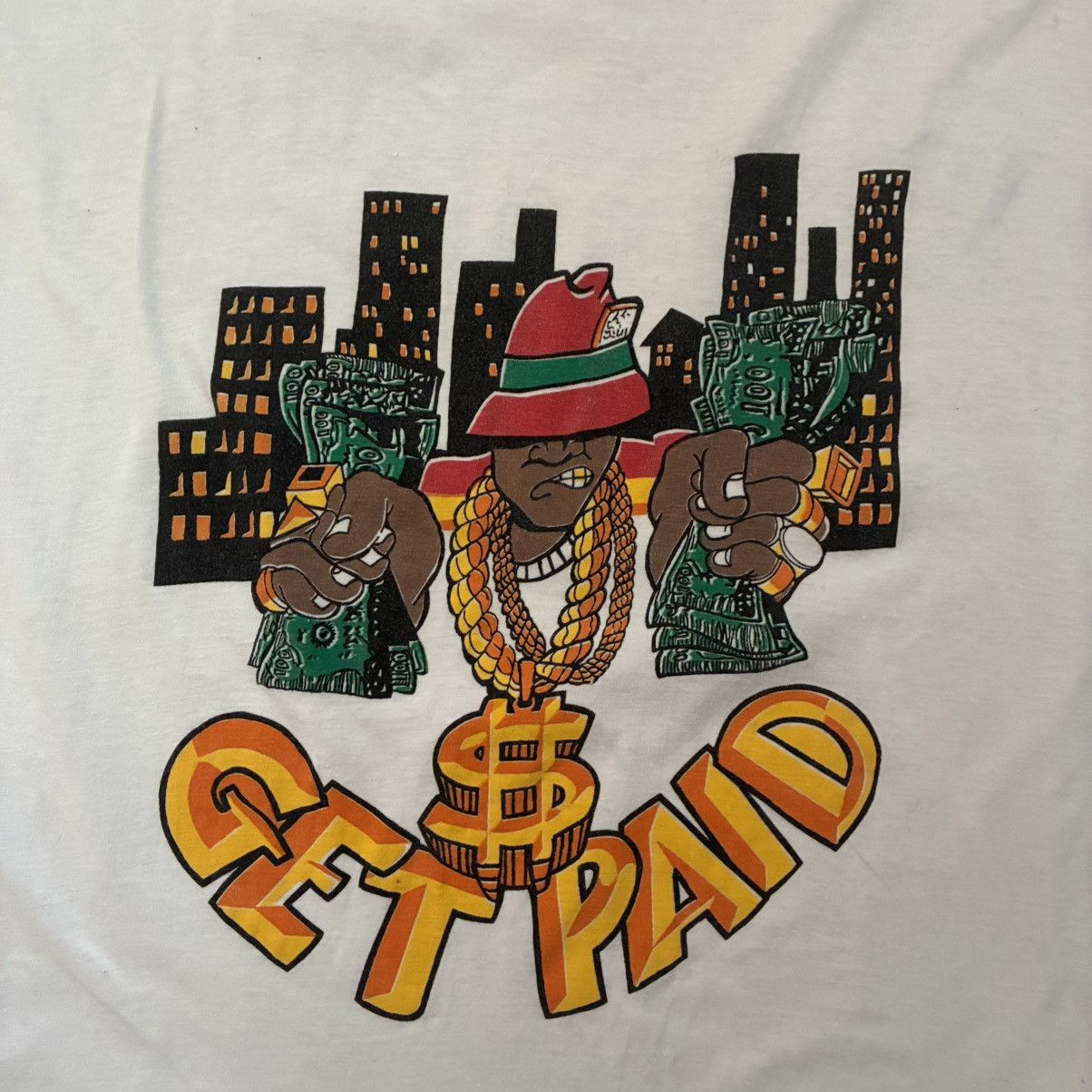 Vintage Vintage 80/90s Rap Tee Hip Hop “Get Paid” T-Shirt Size US M / EU 48-50 / 2 - 3 Thumbnail