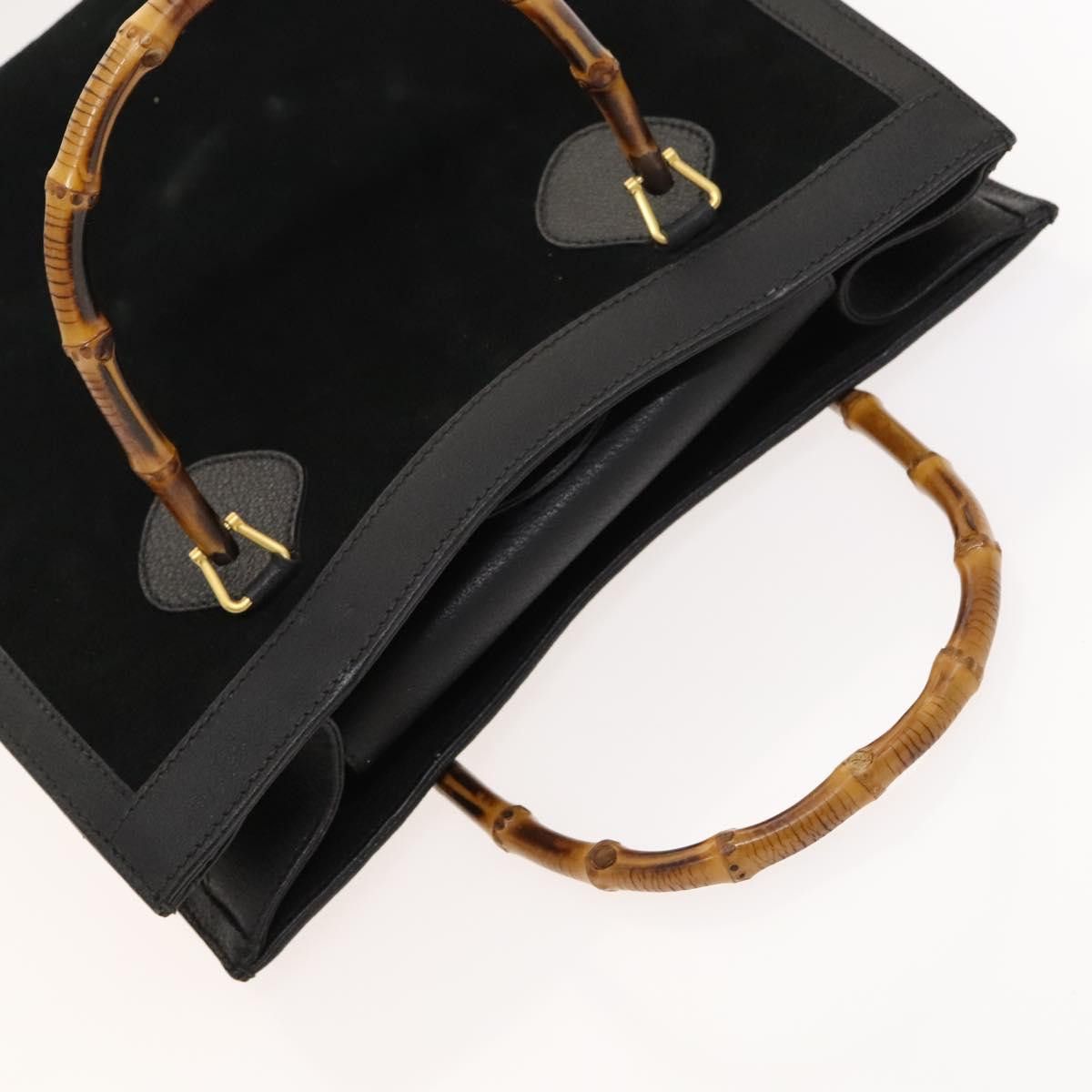 Gucci GUCCI Bamboo Hand Bag Suede Black Gold 002 2853 0260 0 Size ONE SIZE - 6 Thumbnail